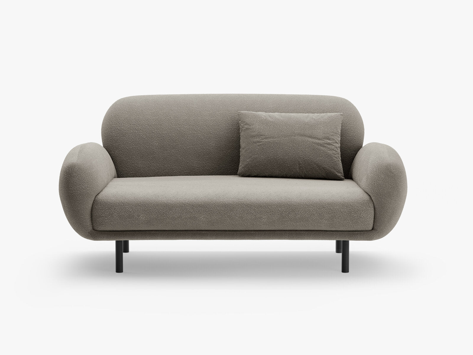 Micadoni Sofa Poppy 2-Sitzer Boucle Baloo Grau