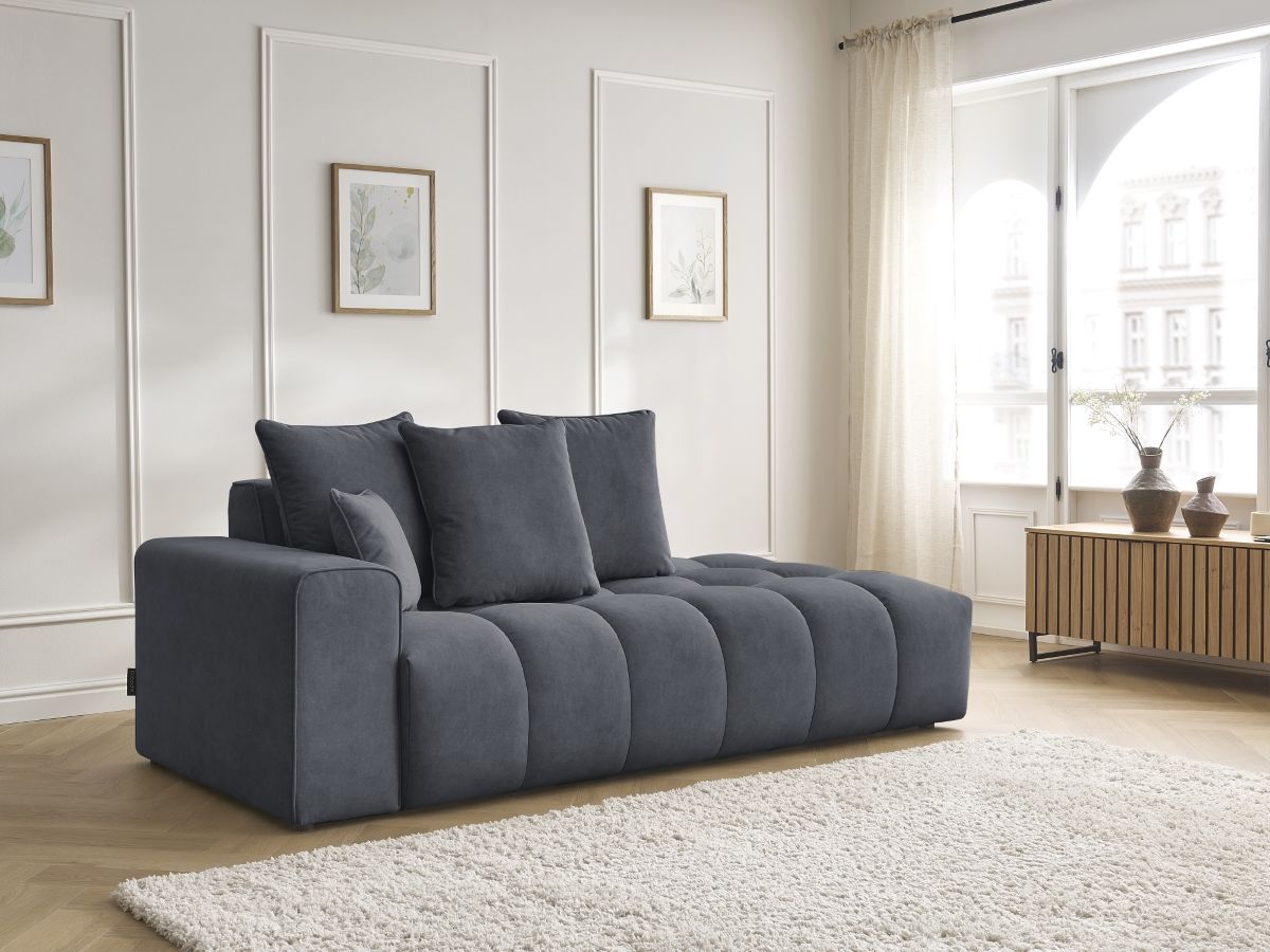 Bobochic Mont-blanc Sofa 4-Sitzer Samt Dunkelgrau Armlehne links