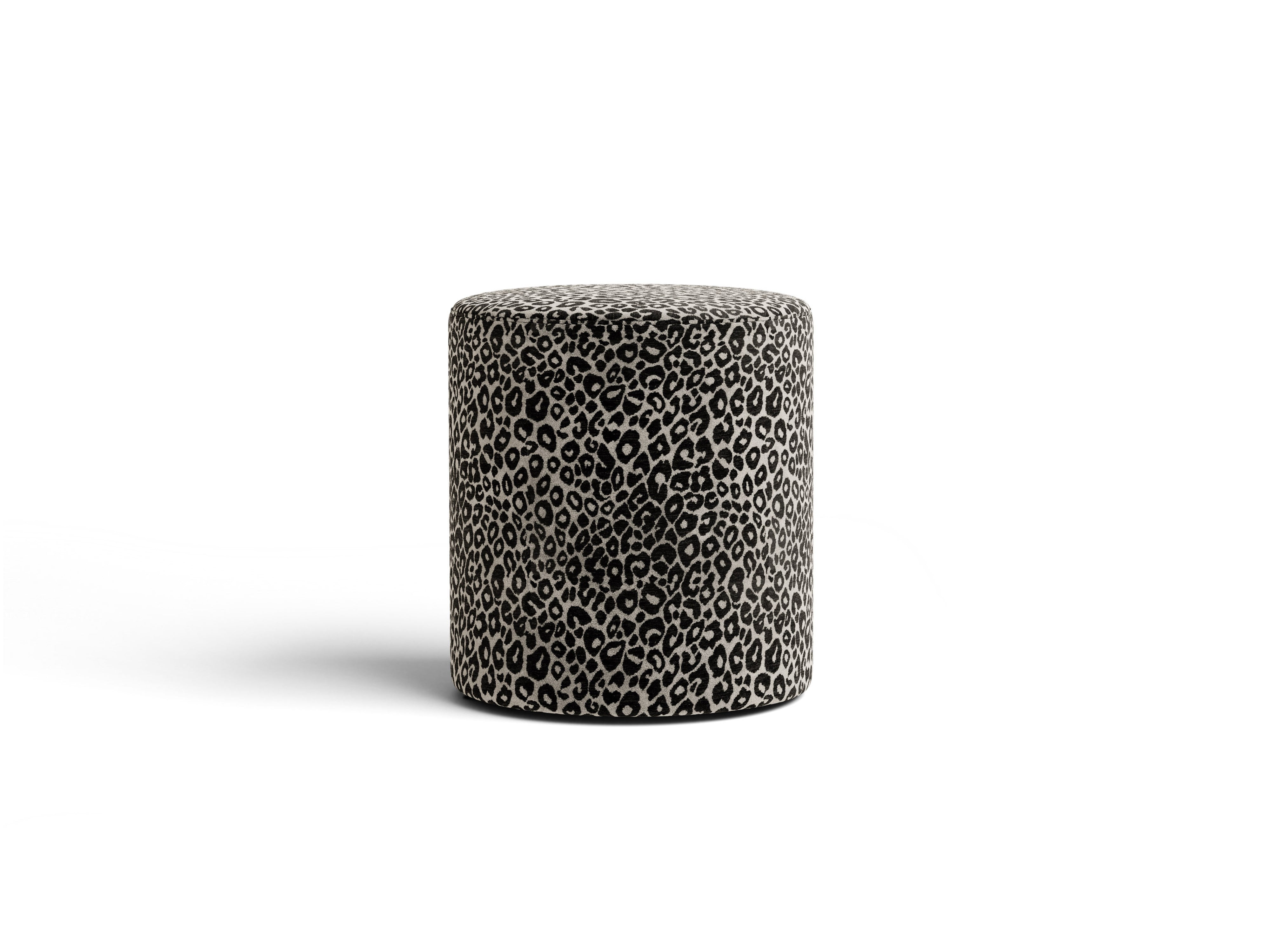 Micadoni Pouf Dia 40cm Chenille Wild Weiß
