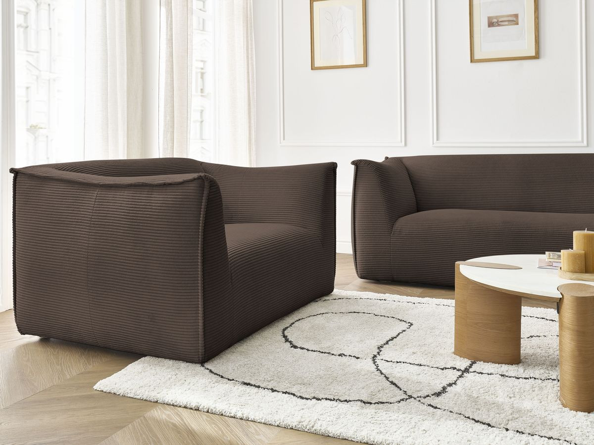 Bobochic Giorgia Sofa 5-Sitzer 412 × 100 cm Cordsamt Braun