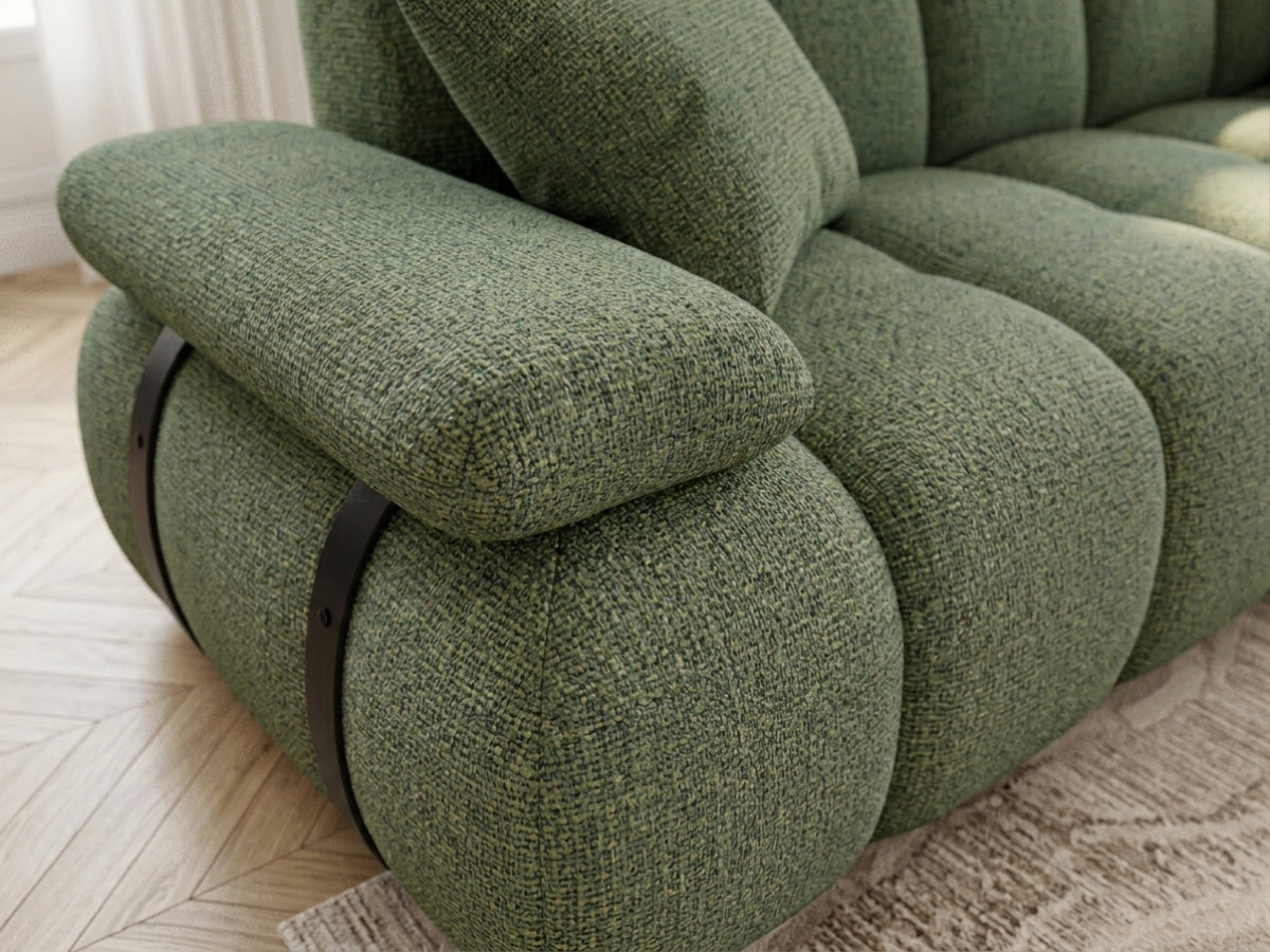 Bobochic Rivoli Sofa 4-Sitzer Melange-Stoff Grün