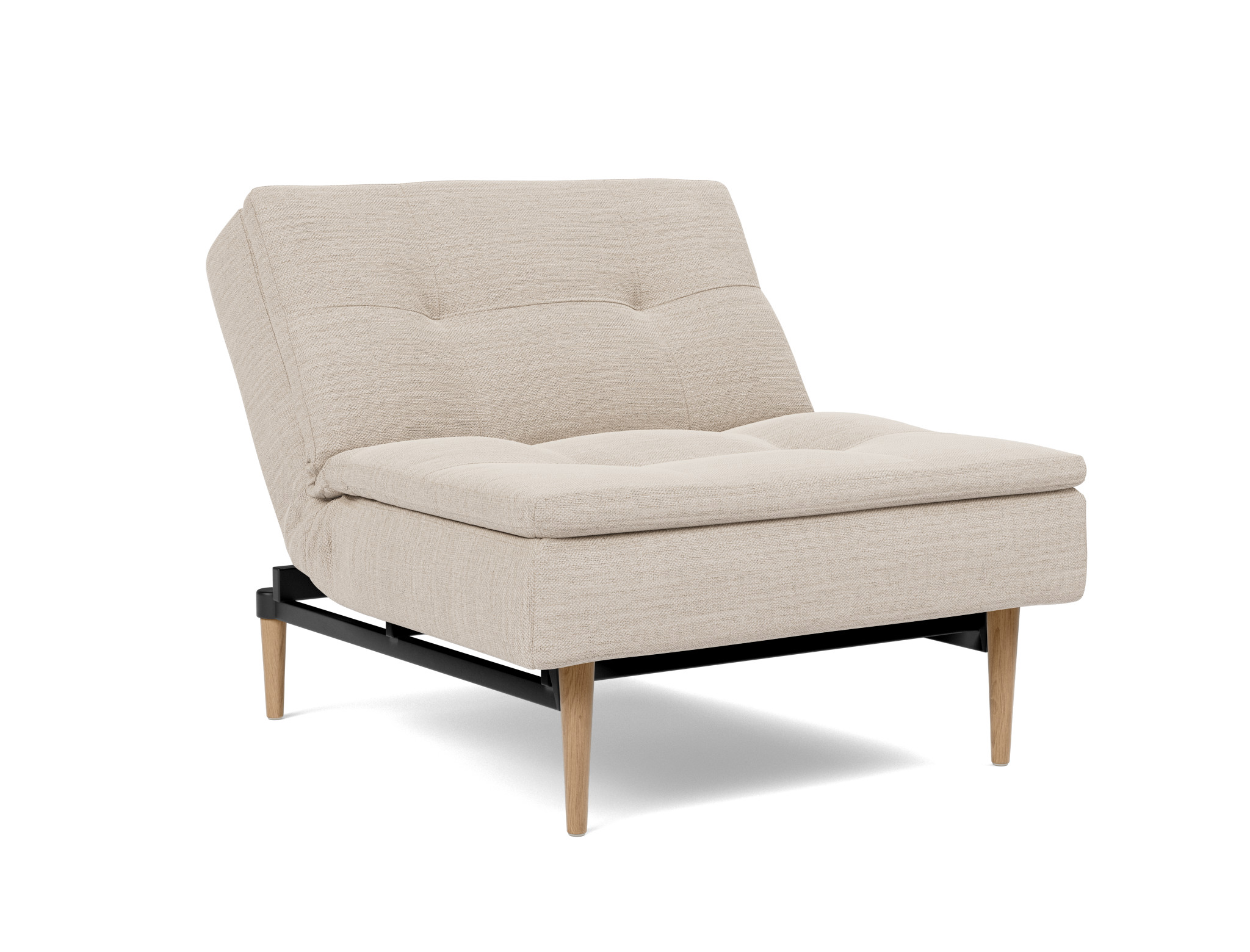 Sessel Dublexo Webstoff Blida 612-Sand-Grey Beine Styletto Eiche hell