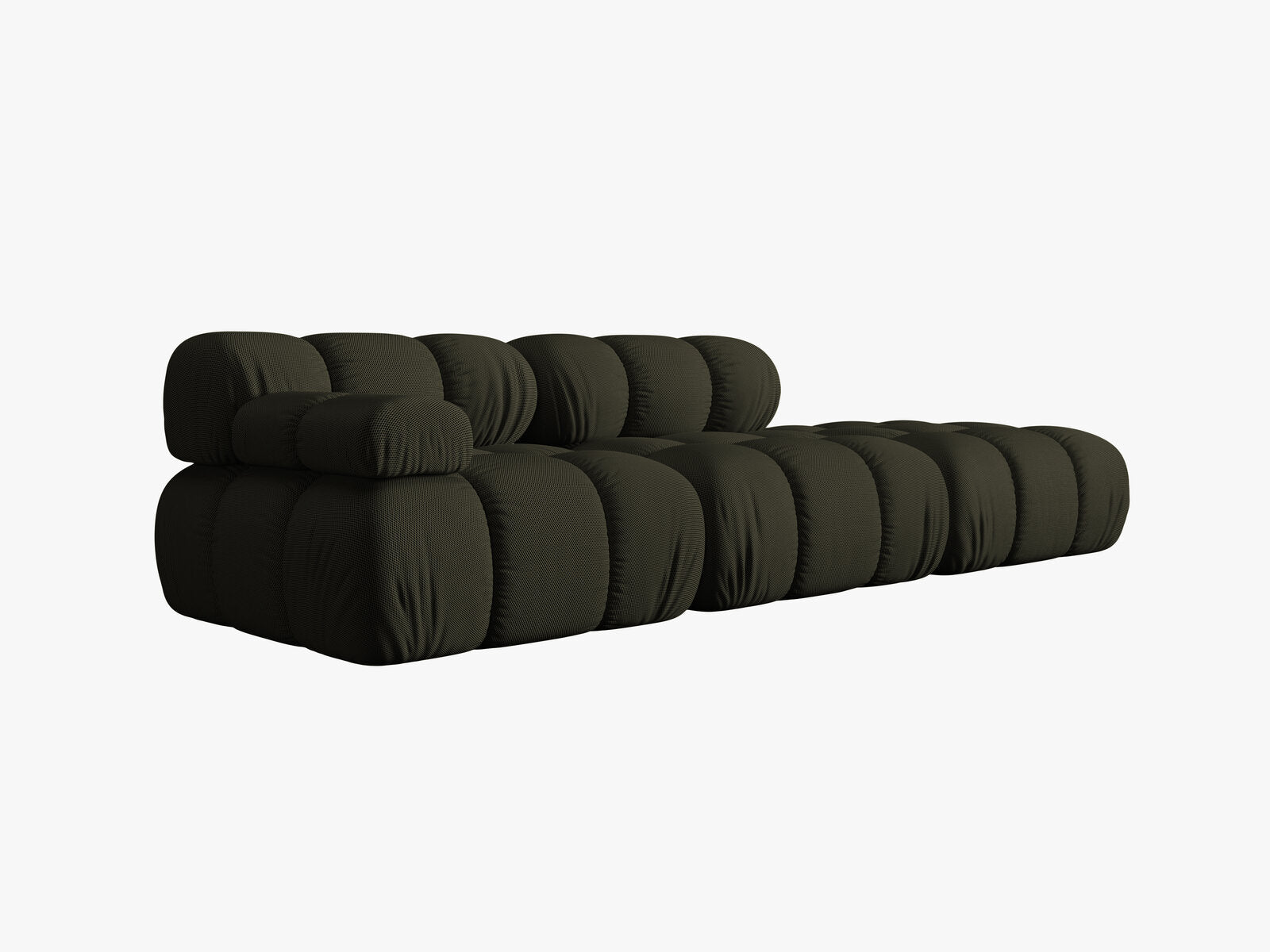 Micadoni Modulares Sofa Bellis 4-Sitzer Rechts 3D-Stoff Sonic Amazonas Grün