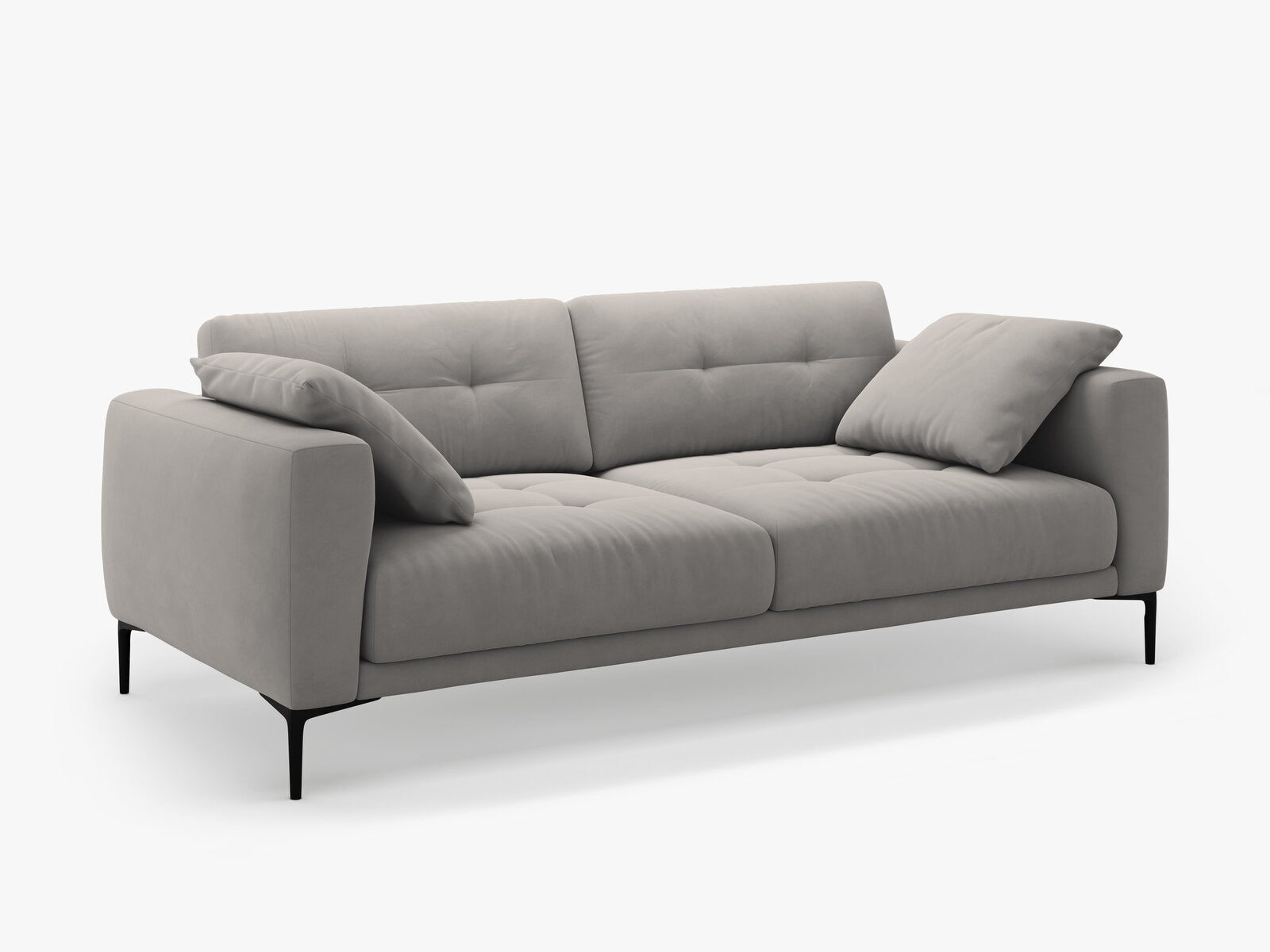 Micadoni Sofa Bemy 4-Sitzer Samt Grau
