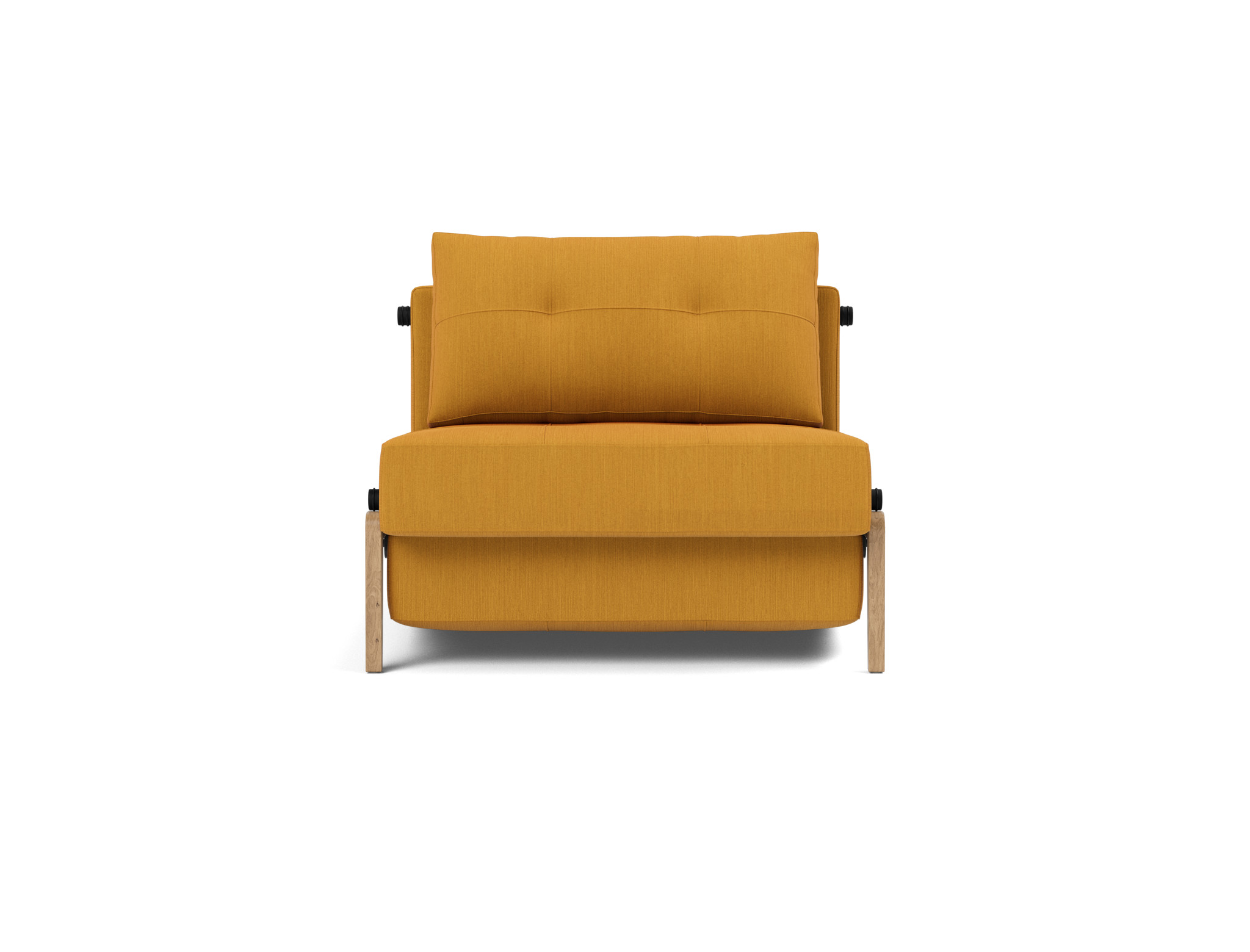 Schlafsessel Cubed 90 Flachgewebe Elegance 507-Burned-Curry Beine Eiche