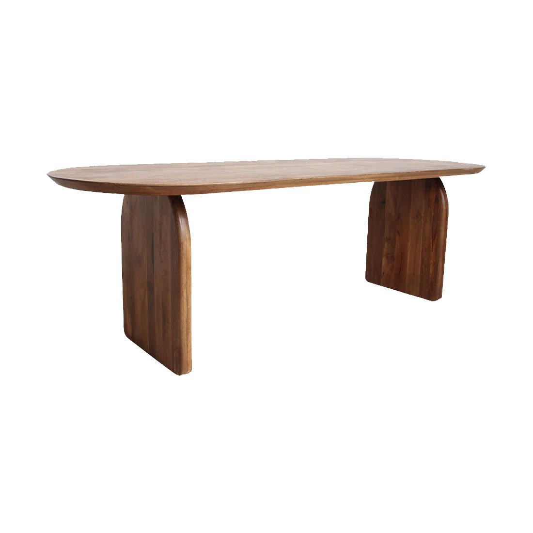 Raw Materials Bullnose Esstisch braun 180cm geschlossenes Untergestell