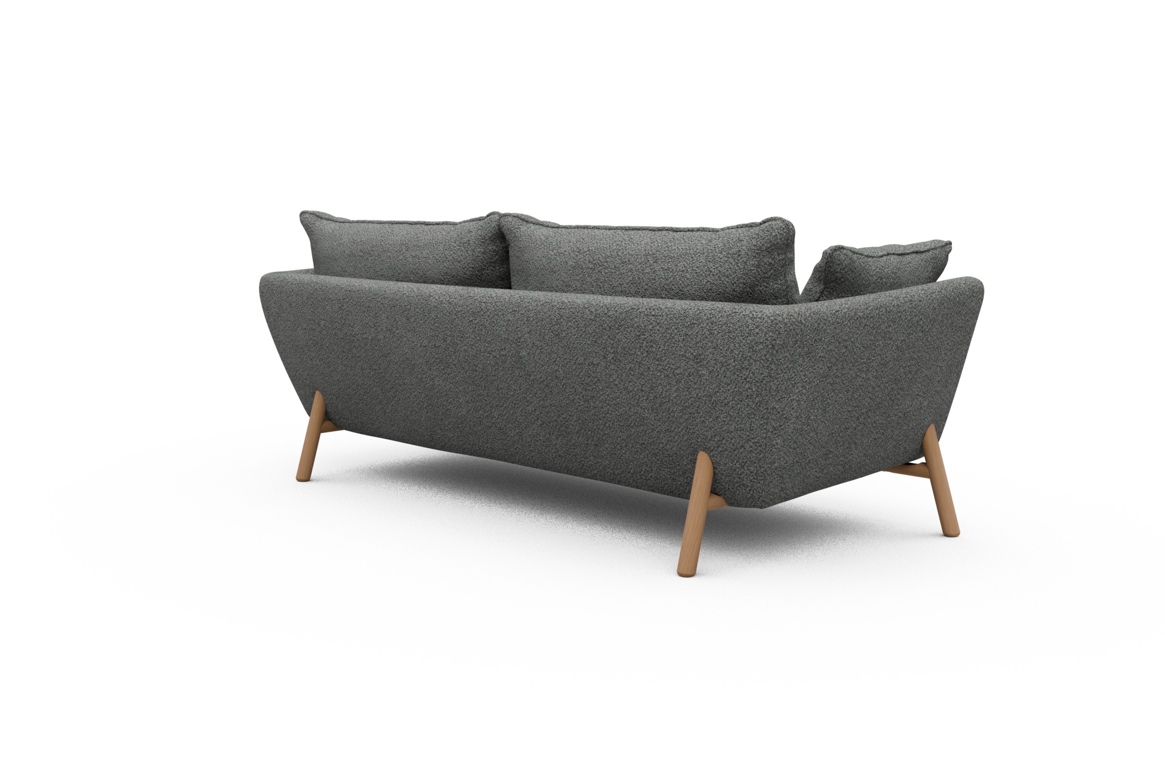 Sofa Emil PREMIUM 3-Sitzer Beinfarbe Eiche Natur Vanora-Warm-Grey