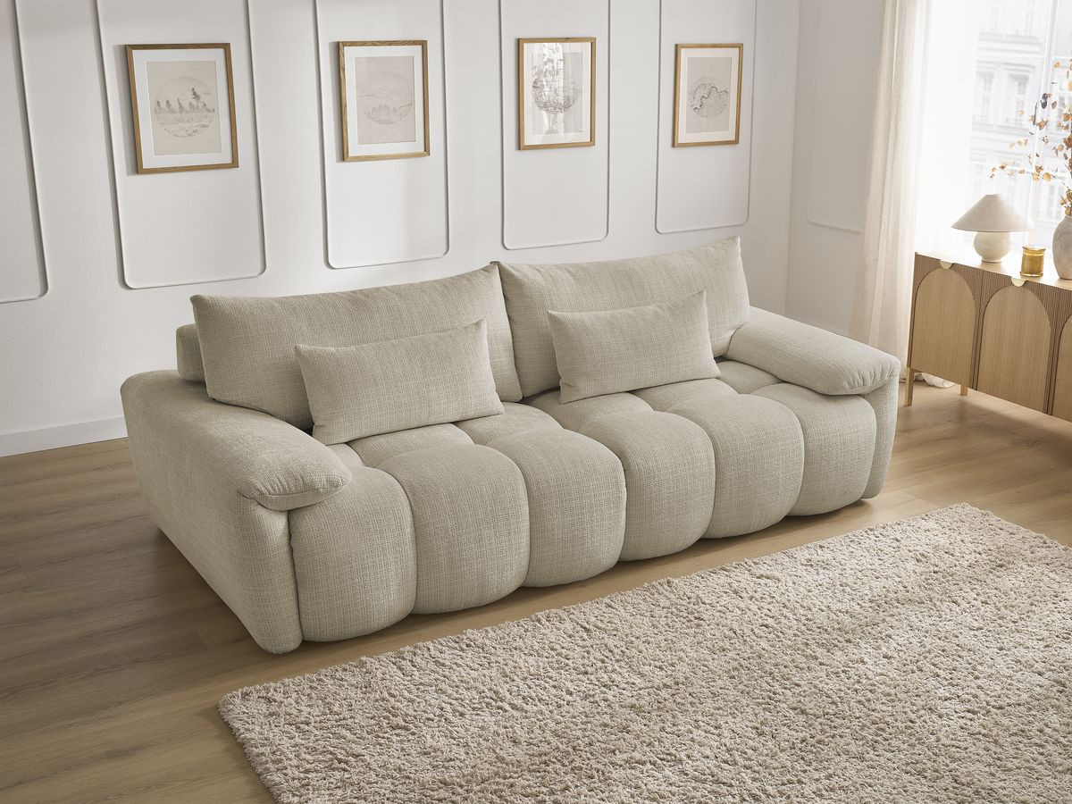 Bobochic Ivane Sofa 3-Sitzer Strukturstoff Beige