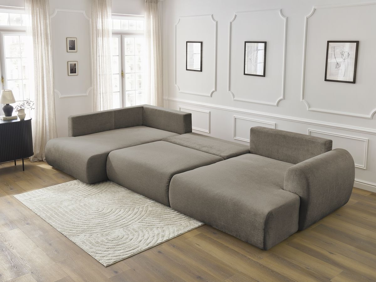 Bobochic Lucien Wohnlandschaft Stoff Taupe Ecke rechts