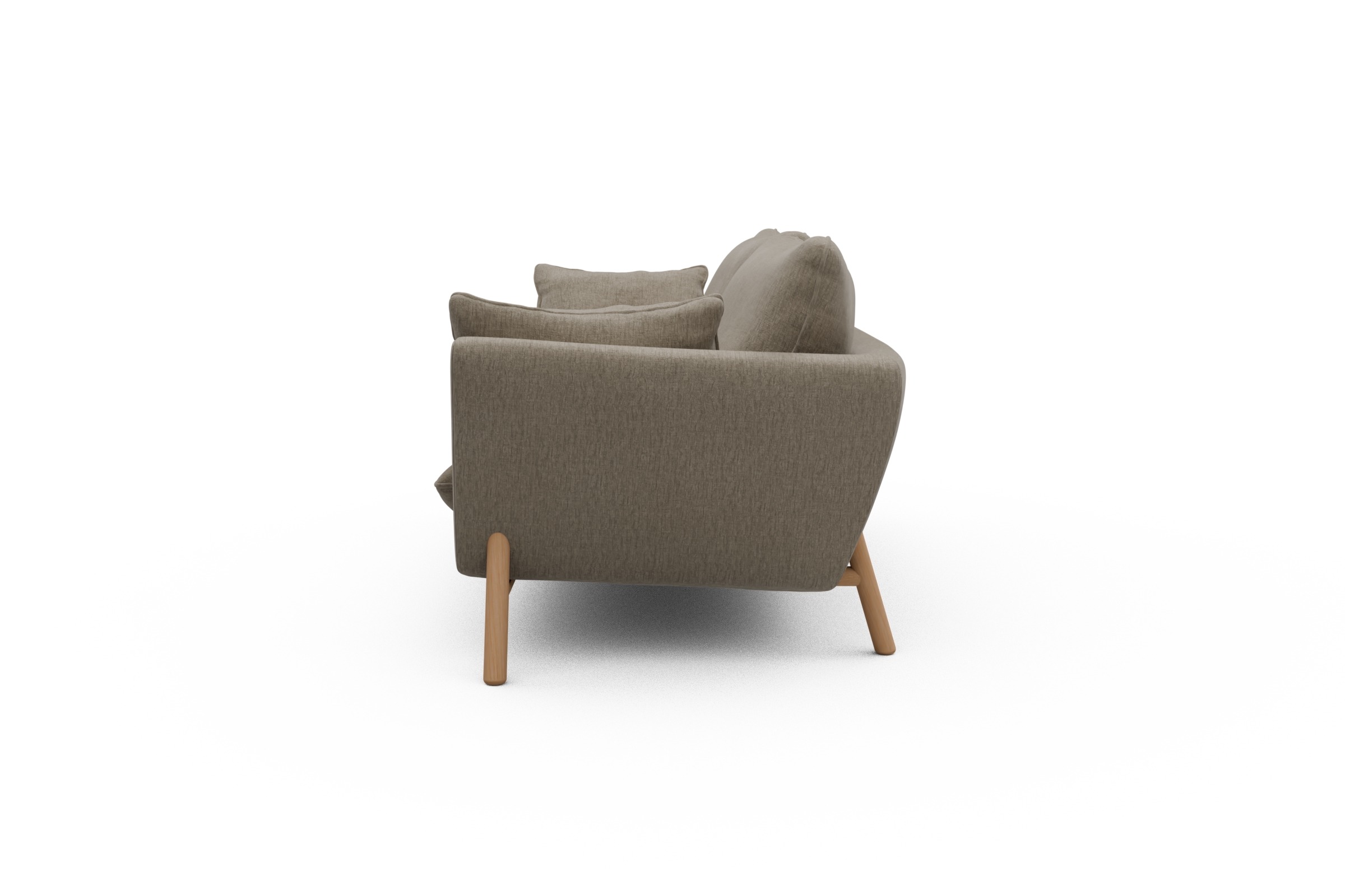 Sofa Emil 3-Sitzer Beinfarbe Eiche Natur Smooth-Beige