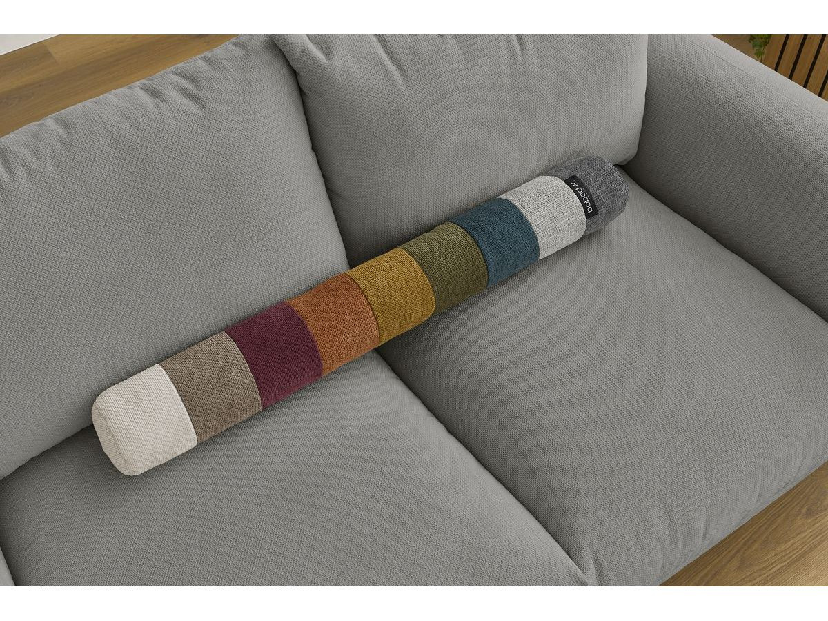 Bobochic Ernest Sofa 3-Sitzer mit Pouf 193 × 106 cm Stoff Dunkelgrau