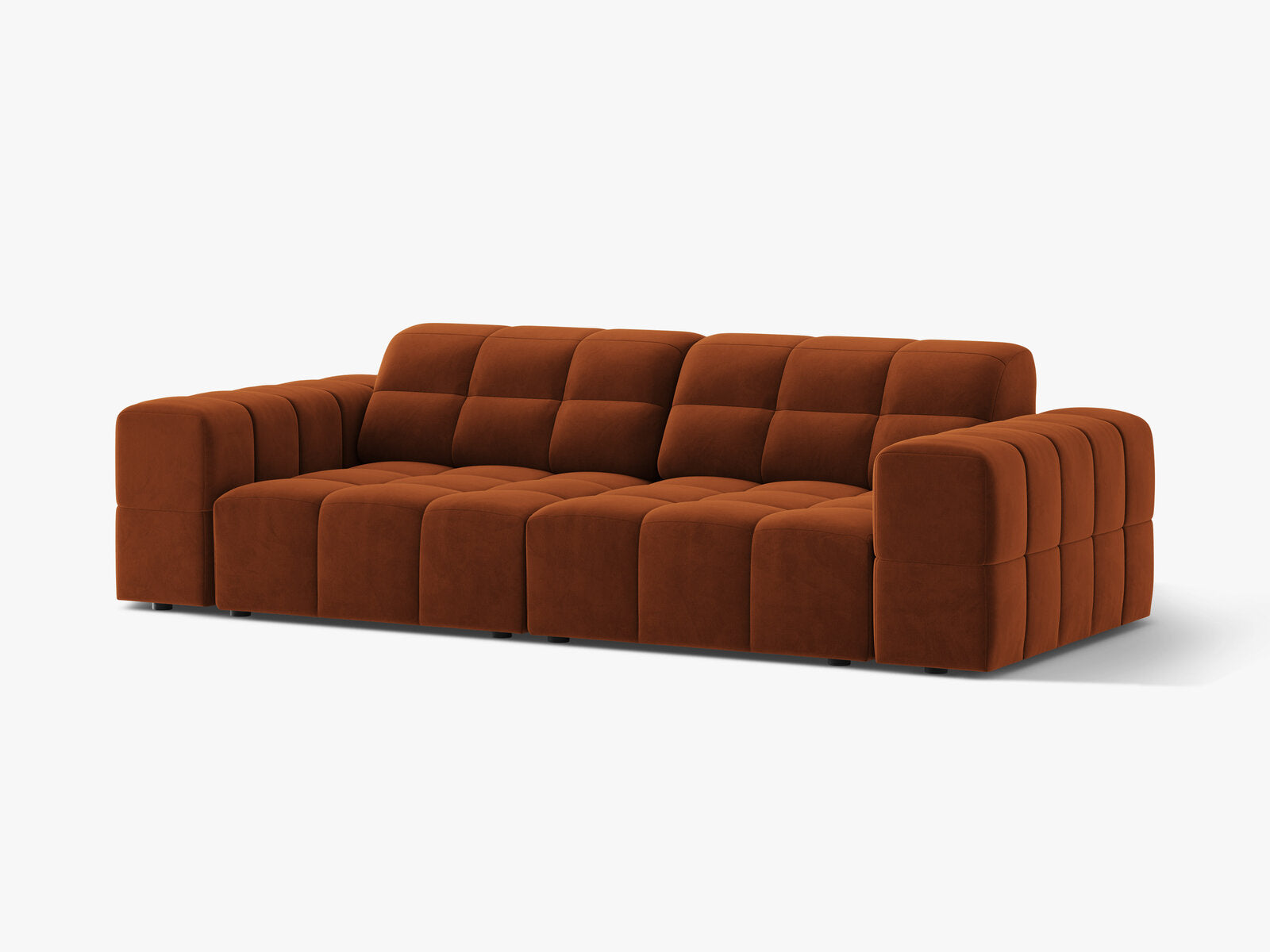 Micadoni Sofa Jennifer 3-Sitzer Samt Bluvel Terrakotta