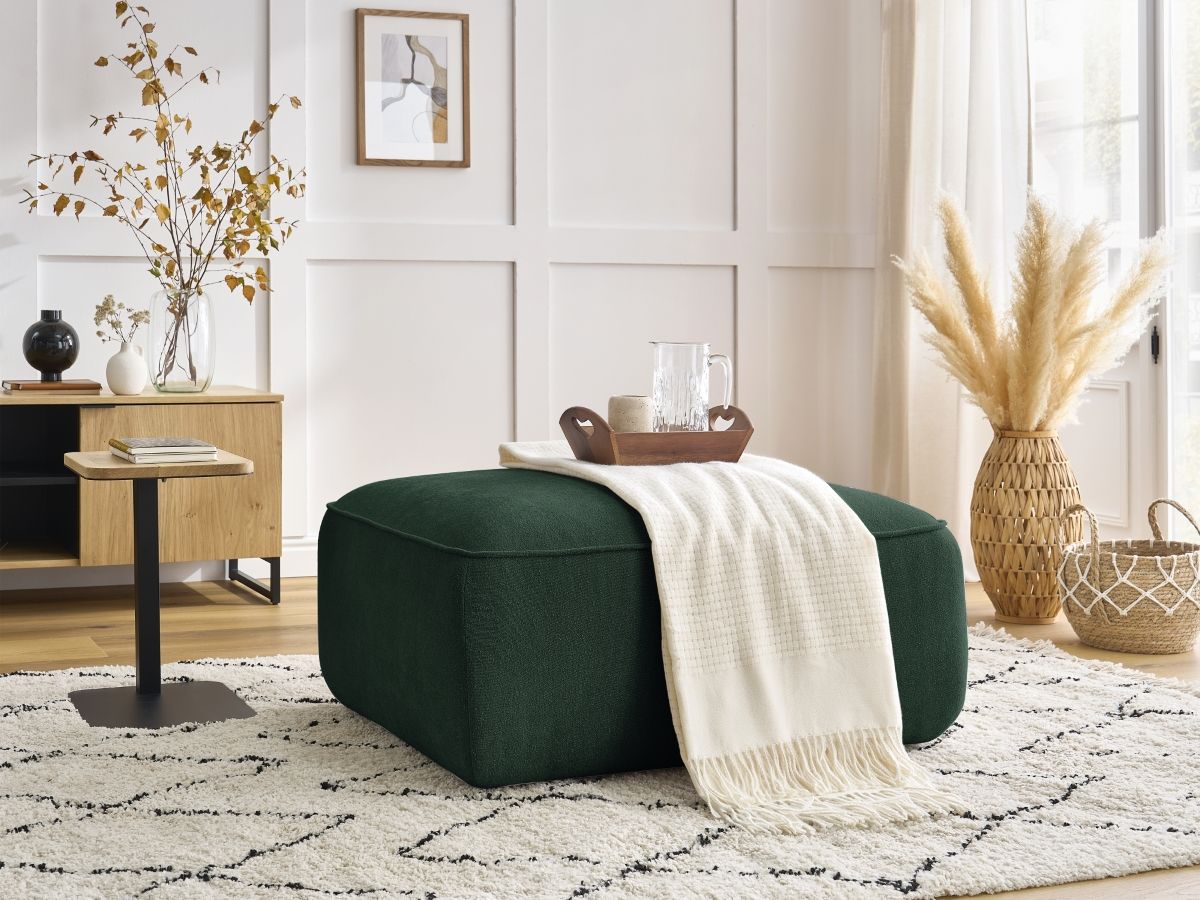 Bobochic Zephyr Pouf Strukturstoff Grün