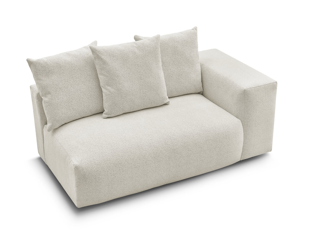 Bobochic Voltaire Sofamodul 2-Sitzer 178 × 100 cm Melange-Stoff Weiß Ecke rechts