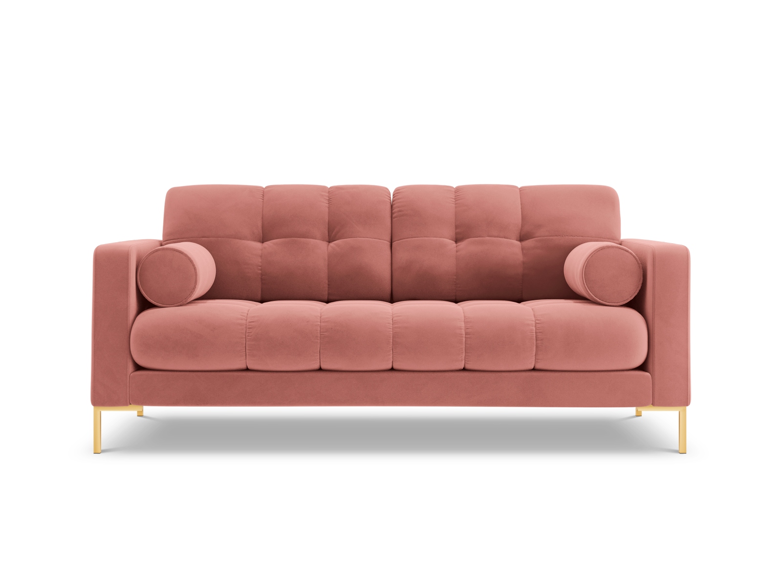 Cosmopolitan Design Sofa Bali 2-Sitzer Samt Bluvel Rosa Beine Gold