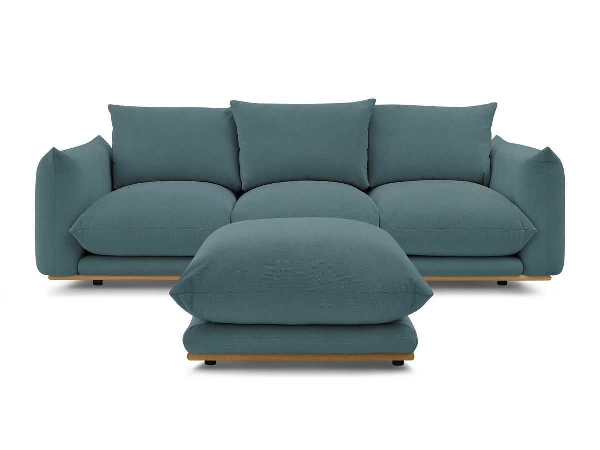 Bobochic Ernest Sofa 4-Sitzer mit Pouf Stoff Dunkelblau