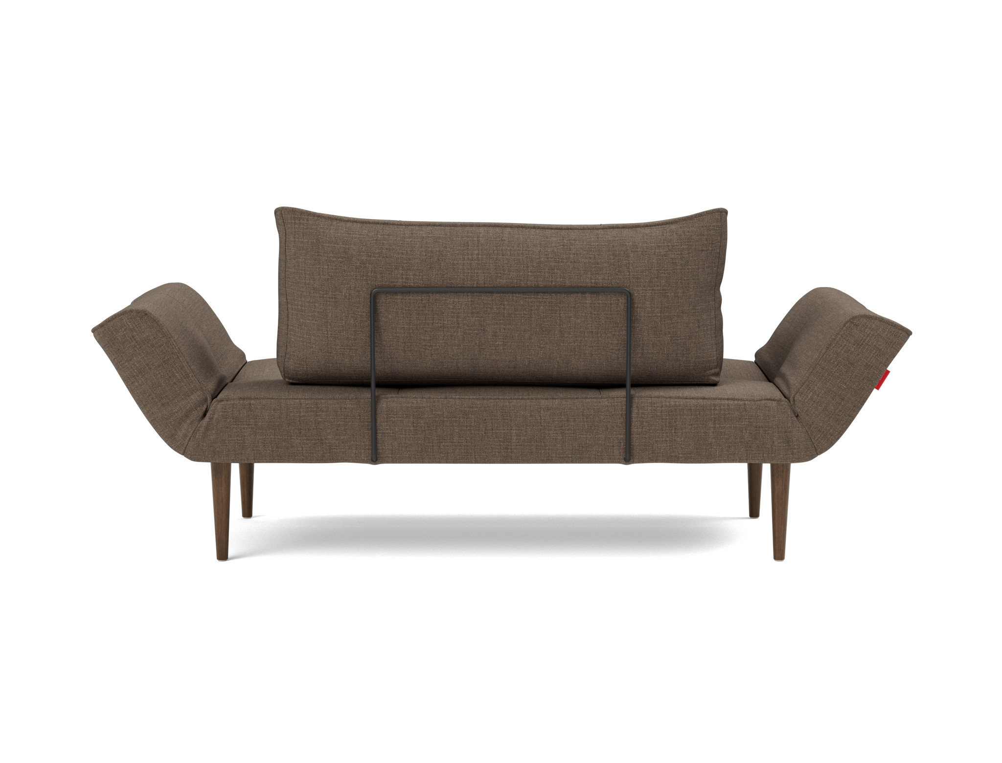 Tagesbett Zeal Chenille Esina 411-Cedar-Brown Beine Styletto Eiche dunkel
