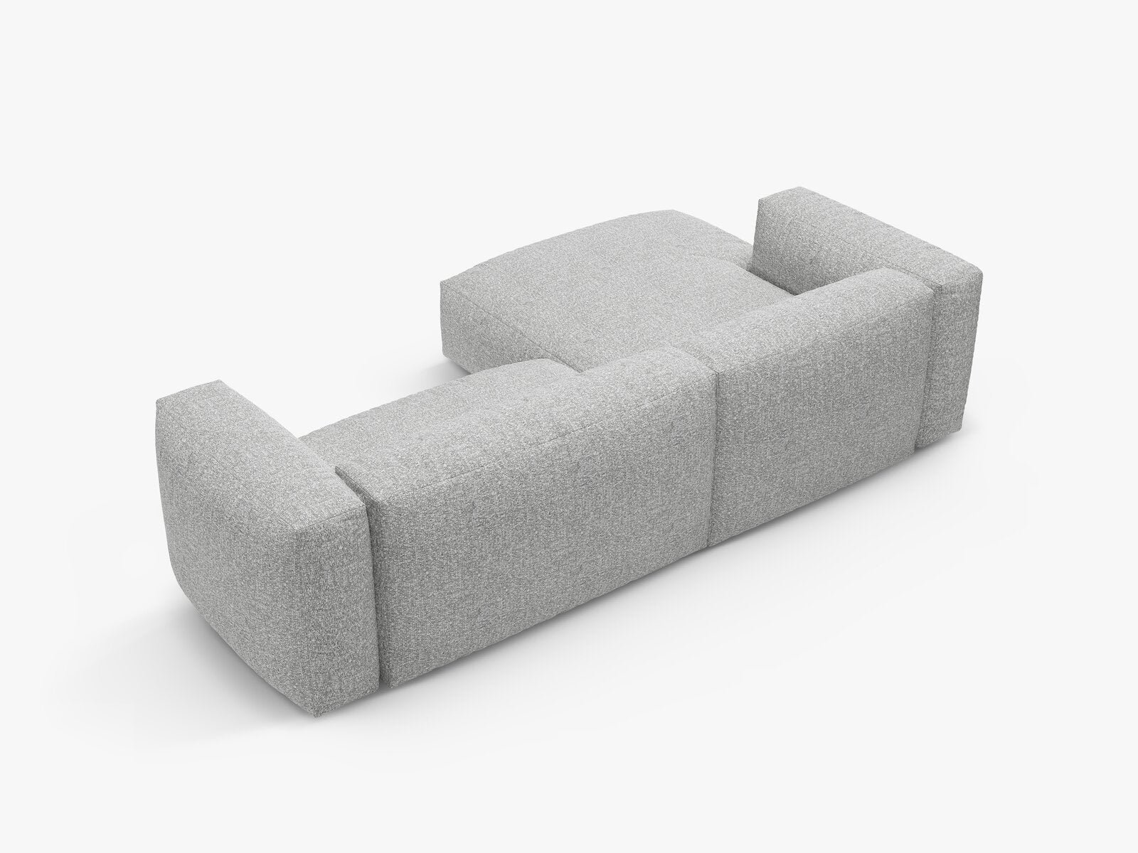 Micadoni Martina Ecksofa 4-Sitzer mit Schlaffunktion Links Boucle Monet Silber