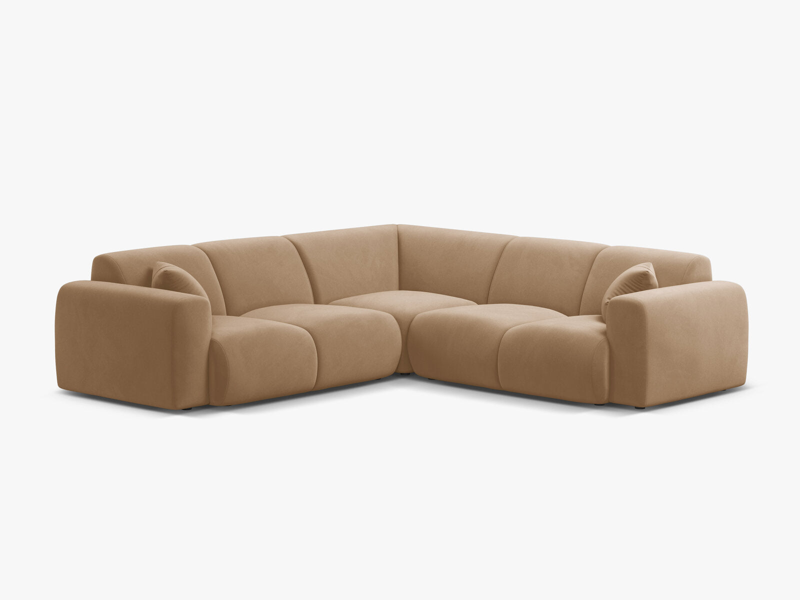 Micadoni Ecksofa Molino 5-Sitzer Samt Casino Sand