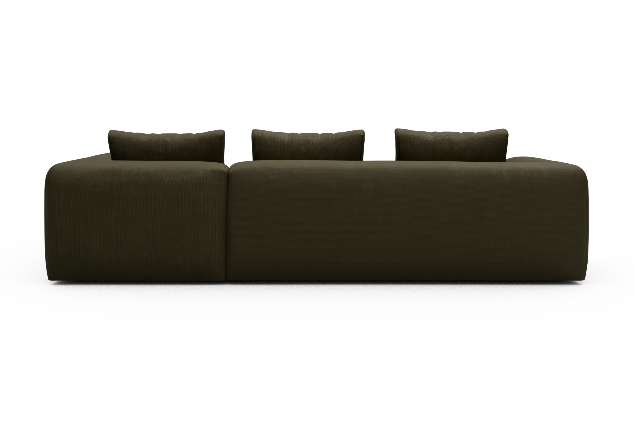 Ecksofa Fred 2x 2,5-Sitzer rechts offen Cordufine-Pine-Green