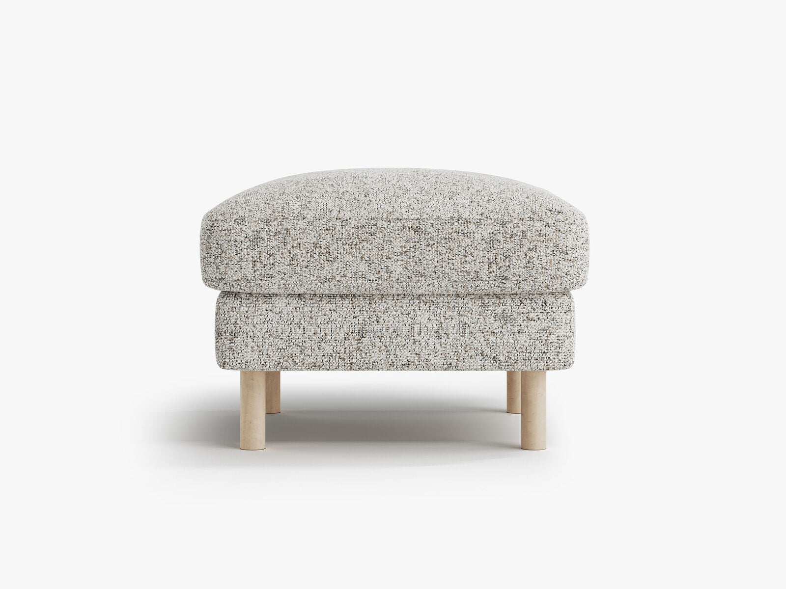 Micadoni Hocker Eden 1-Sitzer Strukturierter Stoff Beige Melange