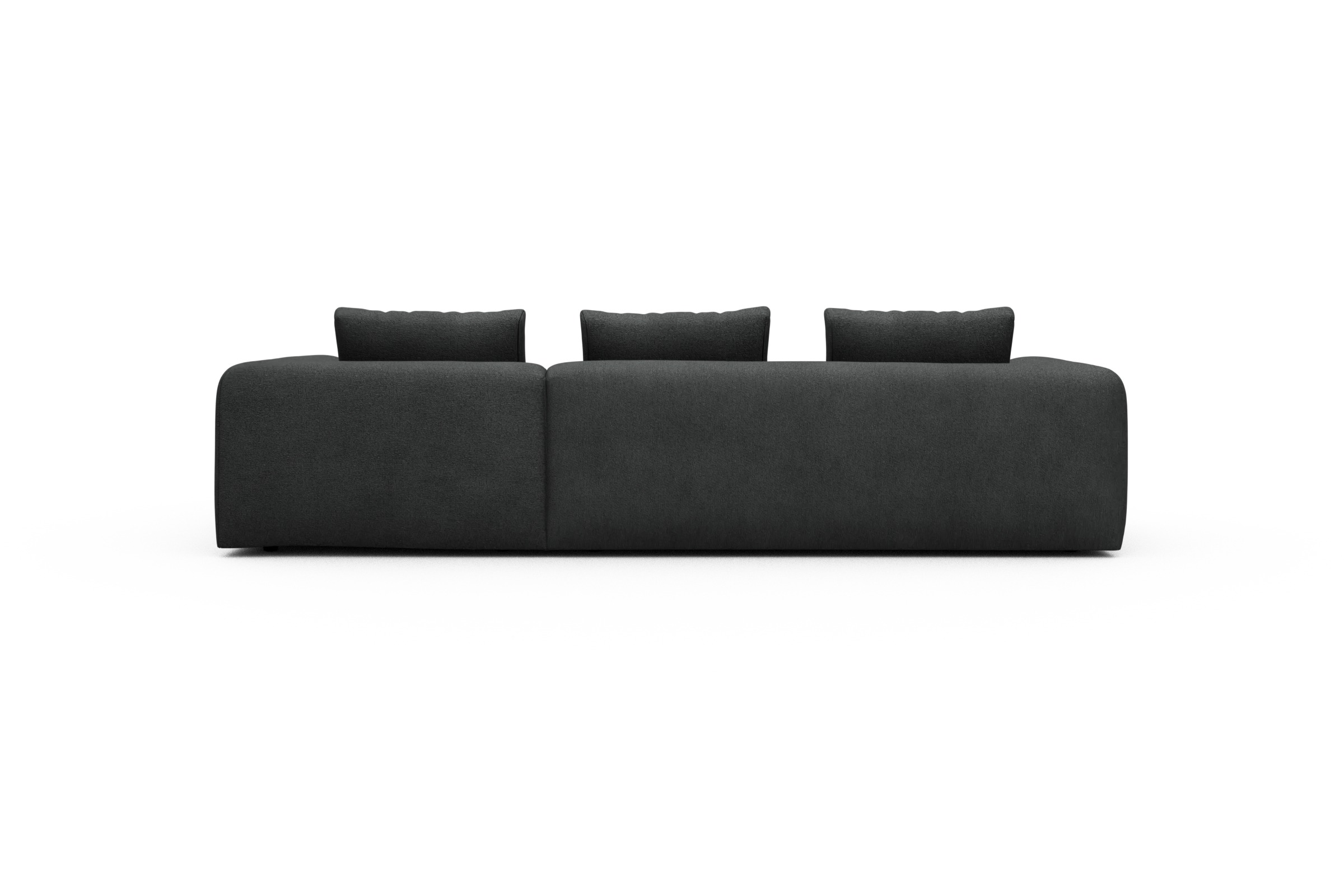 Ecksofa Fred Chaiselongue rechts mit 2,5-Sitzer Boucle-Charcoal