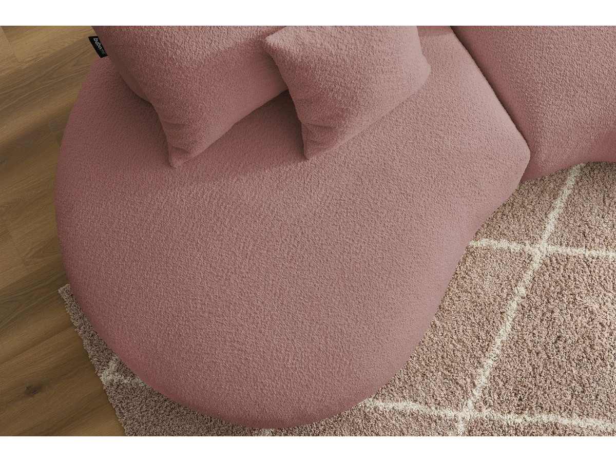 Bobochic Saint-germain Sofa 3-Sitzer Bouclé-Stoff Rosa