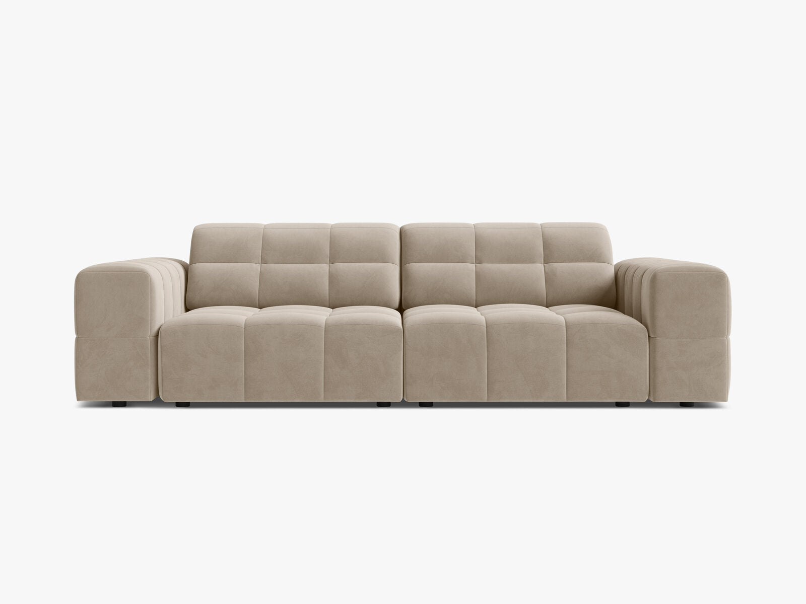 Micadoni Sofa Jennifer 3-Sitzer Samt Bluvel Dunkelbeige