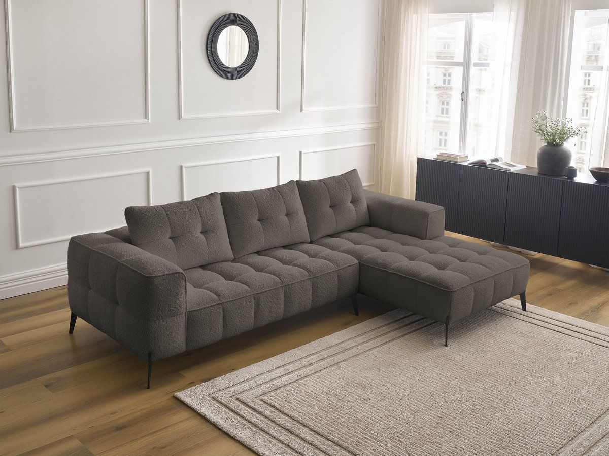 Bobochic Anis Ecksofa Bouclé-Stoff Braun Ecke rechts