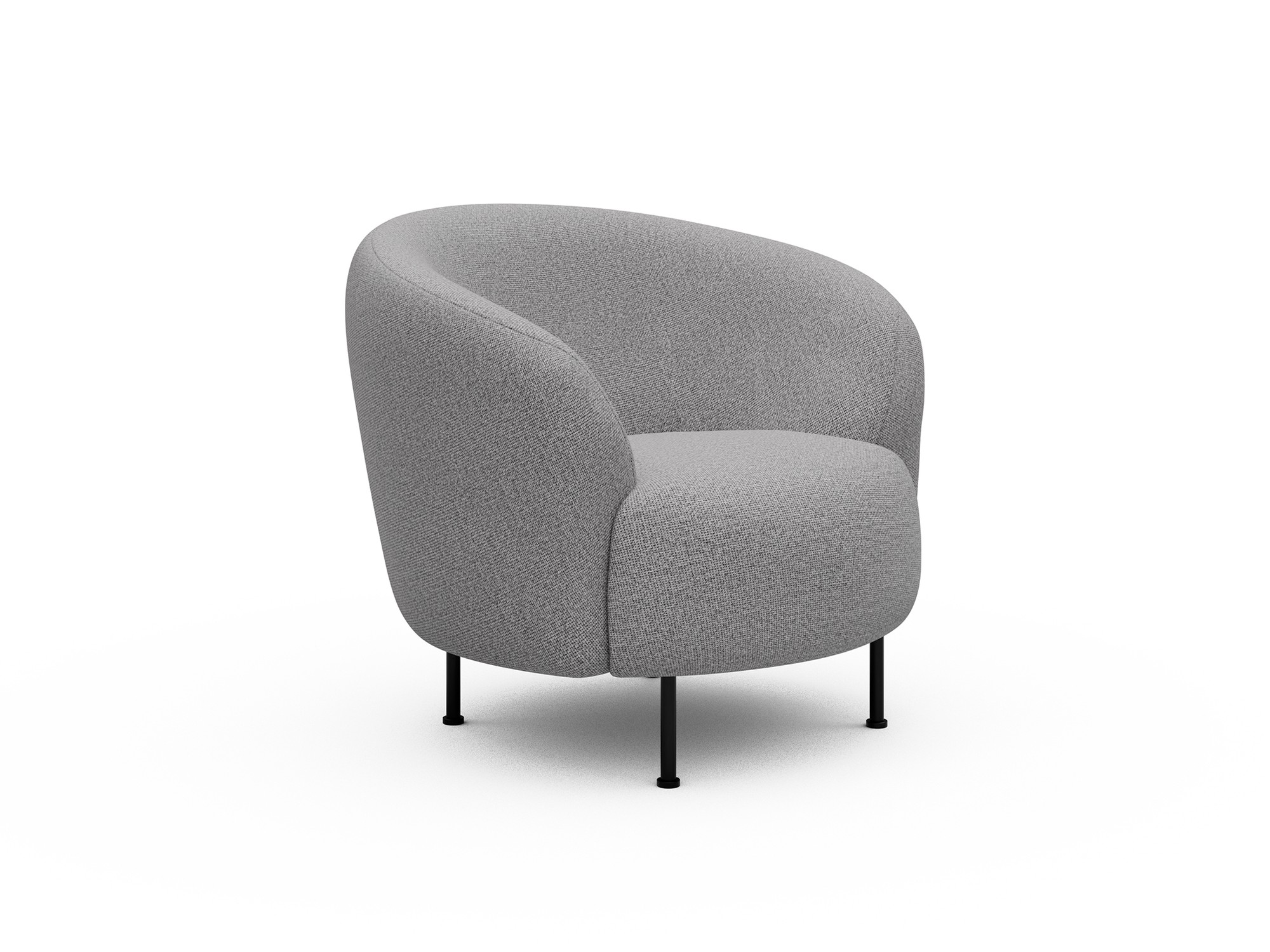 Sessel Ronda Metallbeine Schwarz Strukturierter Stoff Sama 336-Grey