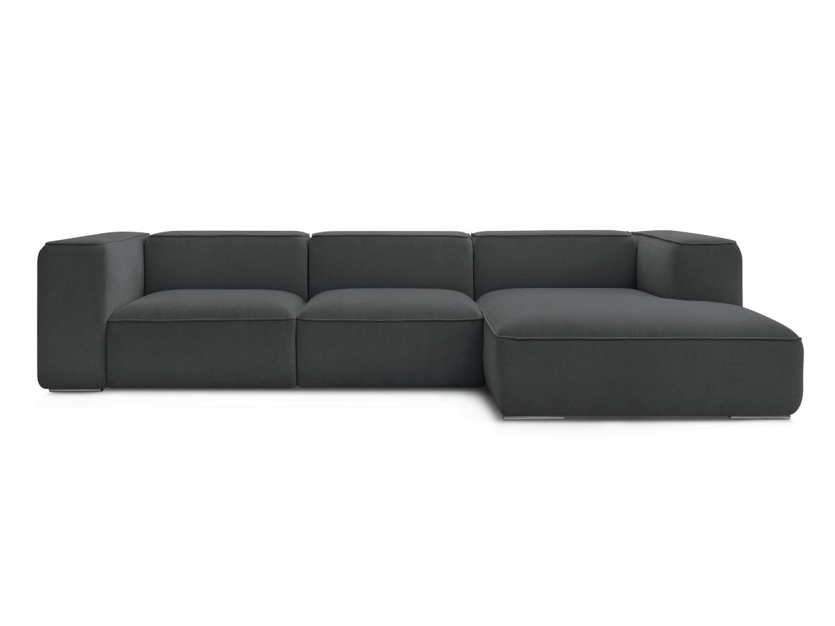 Bobochic Zephyr Ecksofa 349 × 165 cm Strukturstoff Dunkelgrau Ecke rechts