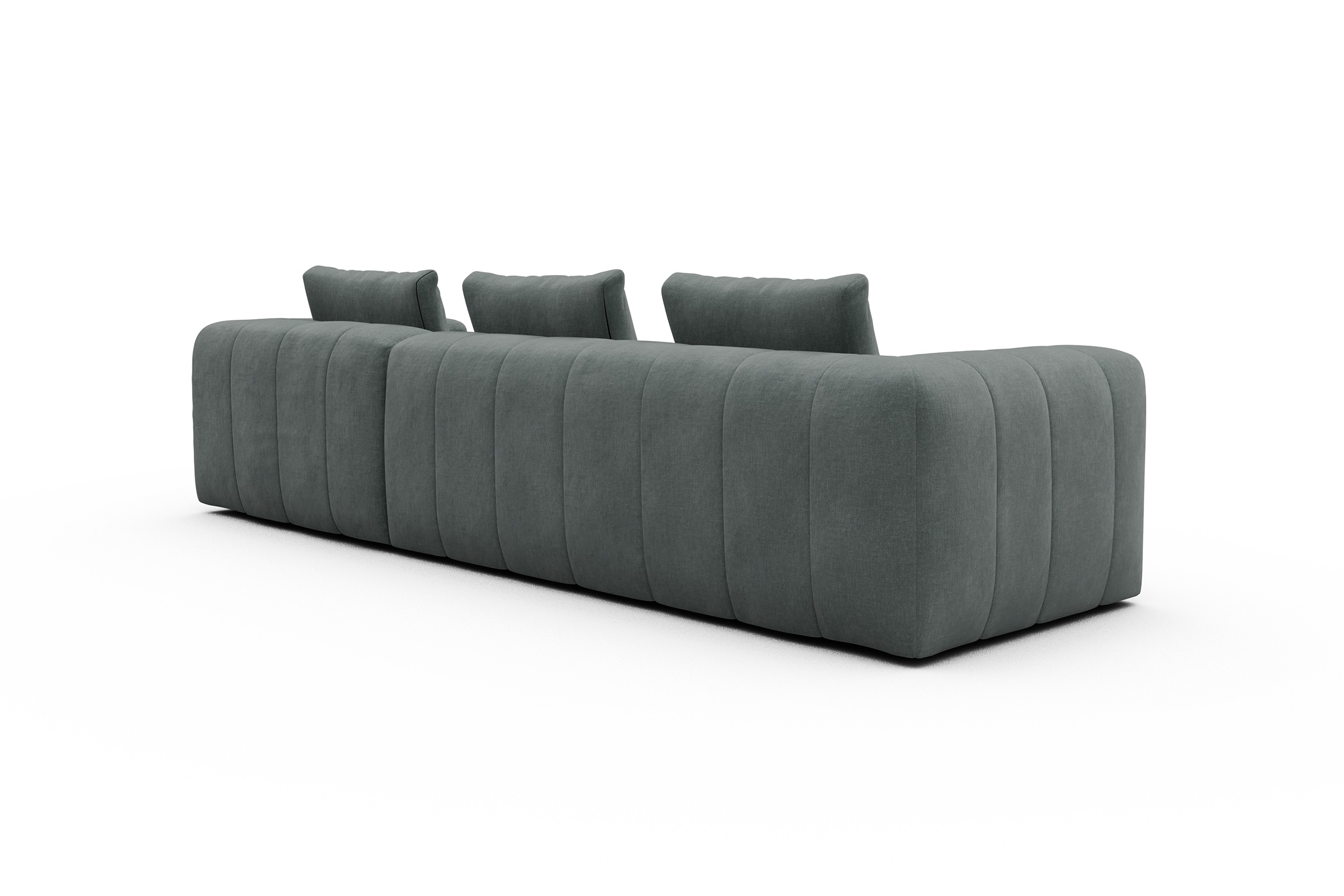 Ecksofa Hugo 2,5-Sitzer Armlehne links mit Chaiselongue Smooth-Silver-Grey