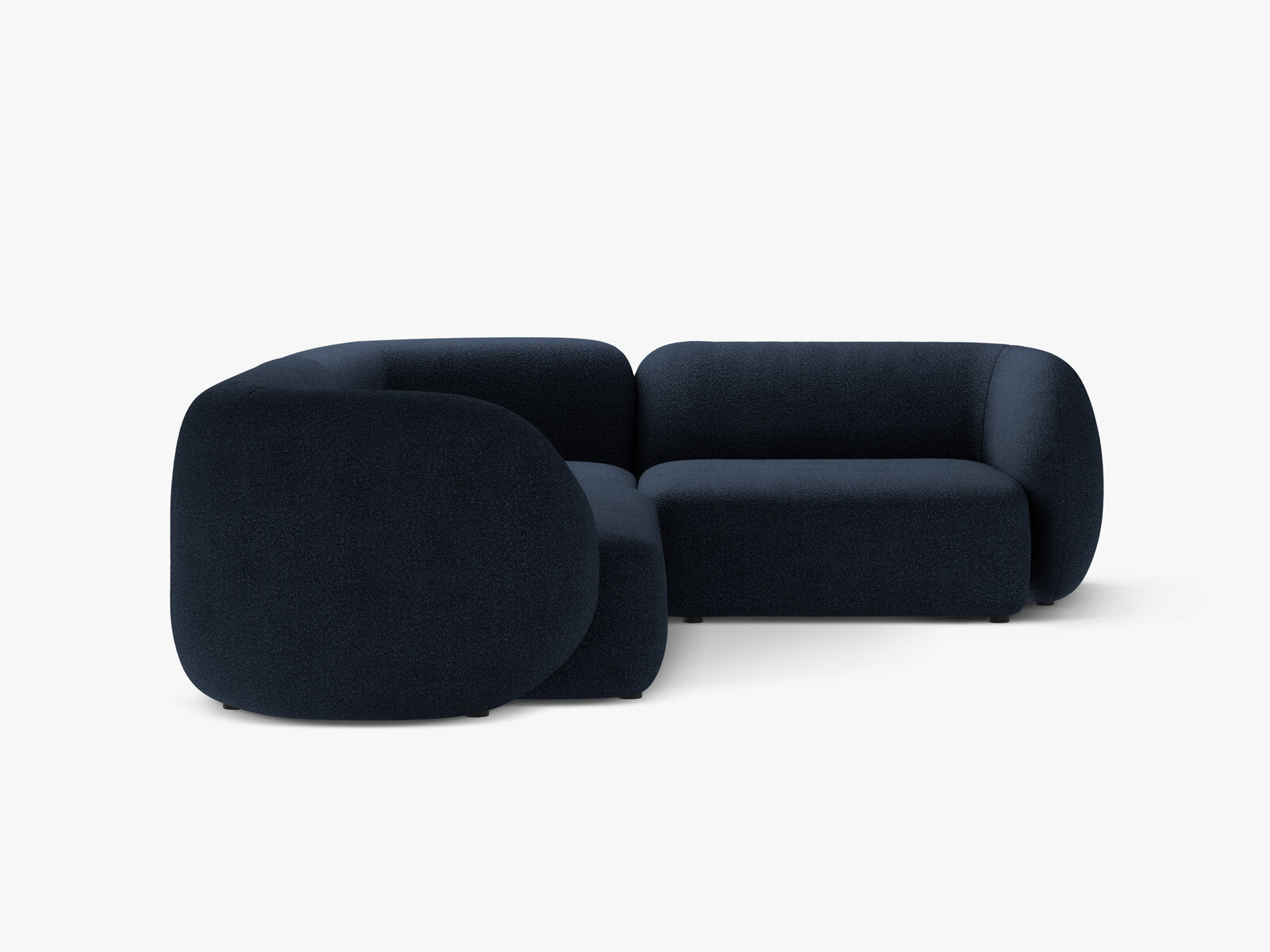 Micadoni Ecksofa Kate 4-Sitzer Rechts Boucle Dunkelblau