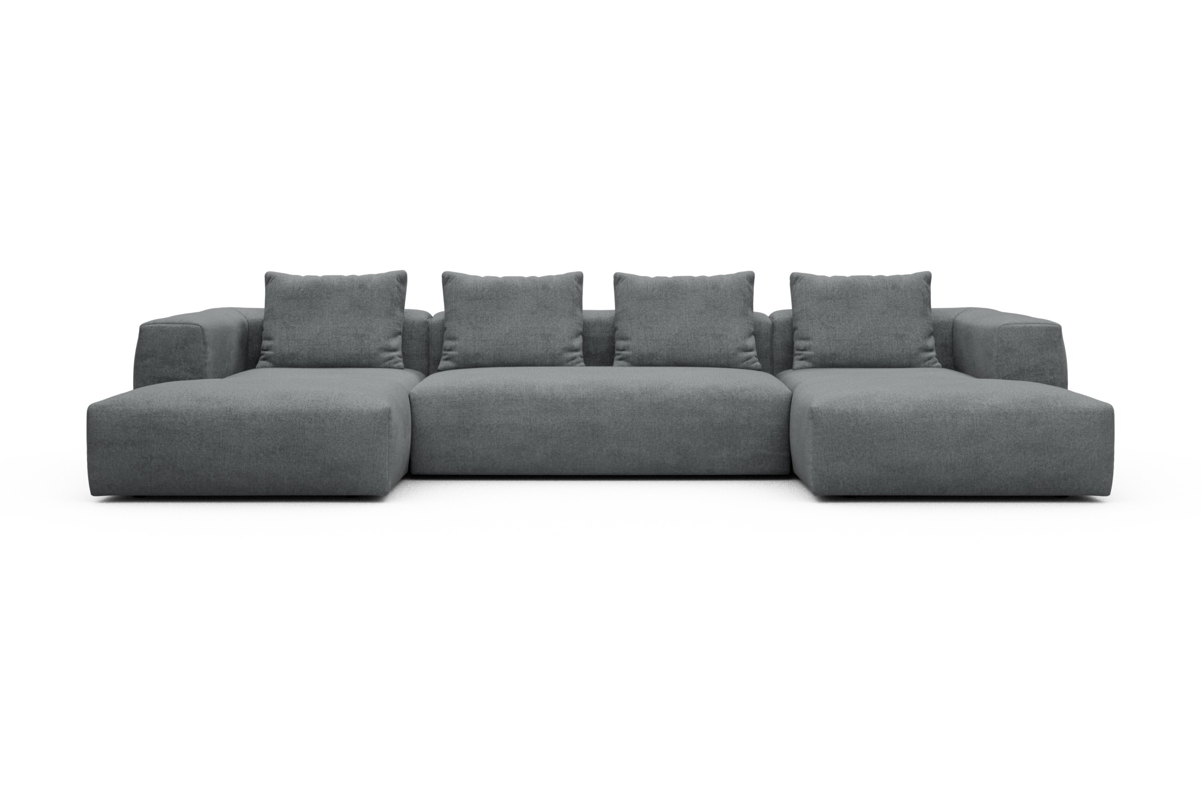 Skandi Home Wohnlandschaft Fred mit 2-Sitzer und Chaiselongue beidseitig Casone-Gravel-Grey moebelfaktor