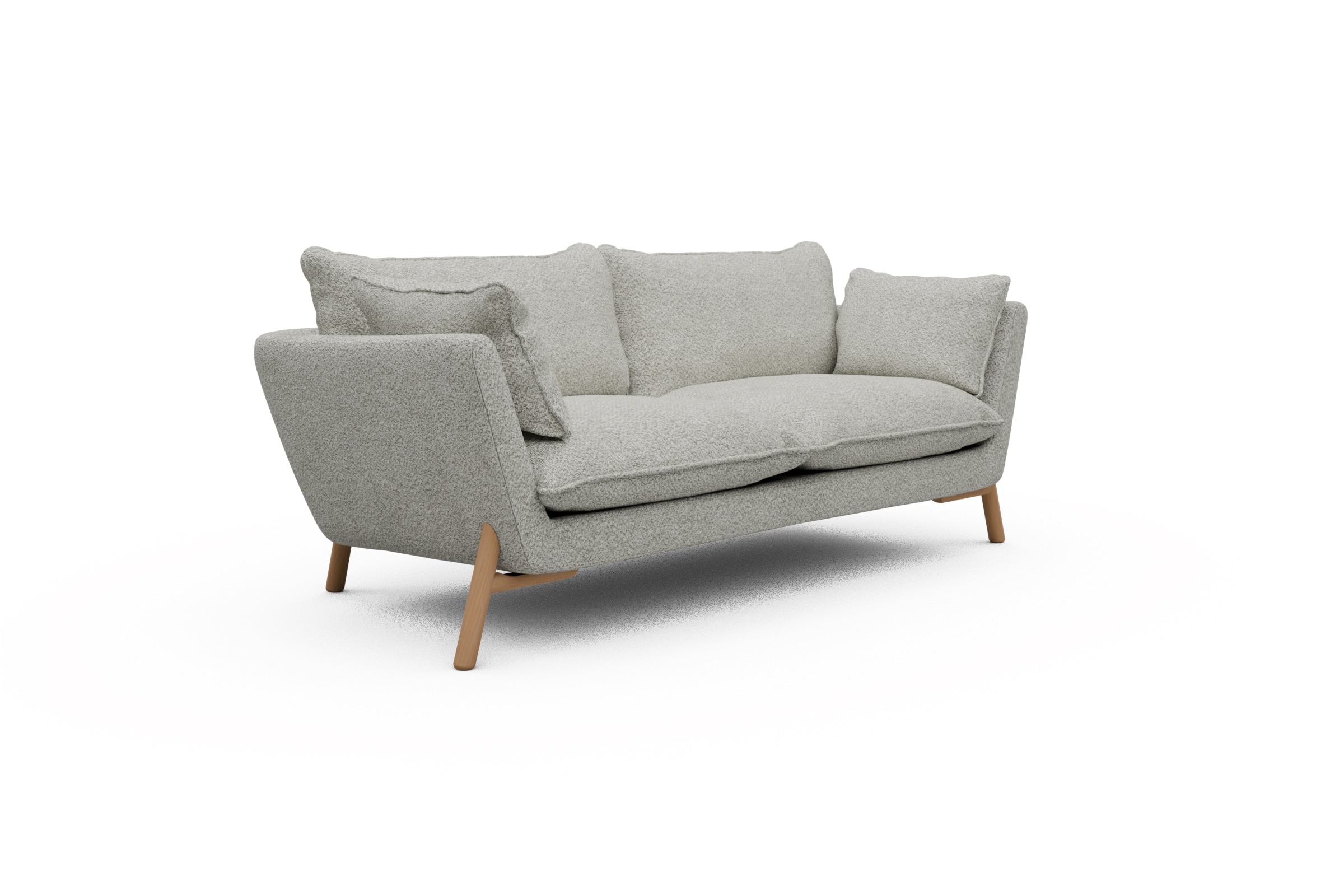Sofa Emil PREMIUM 2-Sitzer Beinfarbe Eiche Natur Vanora-Warm-Sand