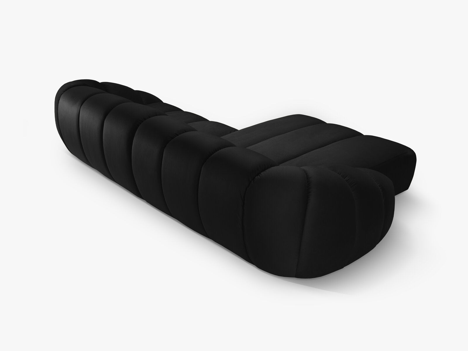 Micadoni Ecksofa Diana 4-Sitzer Links Samt Schwarz