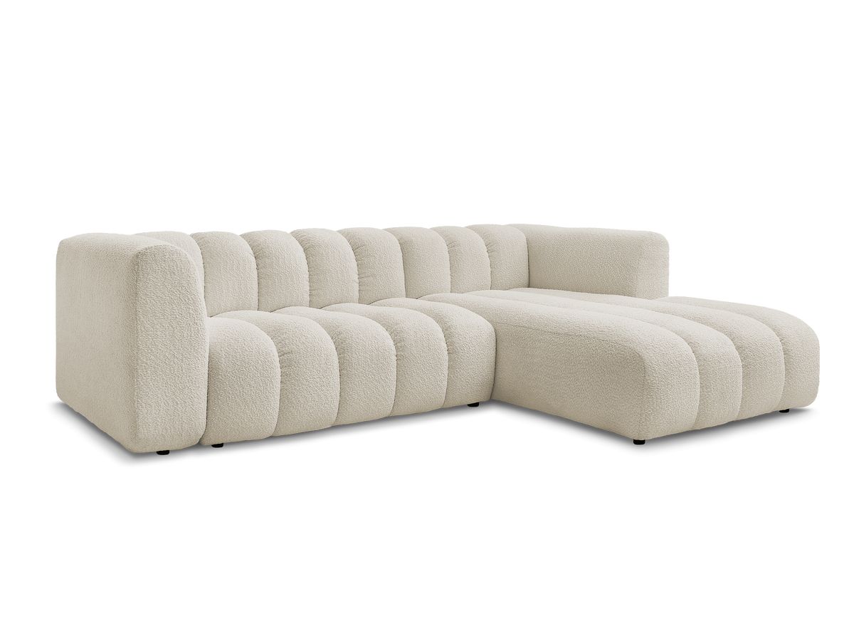 Bobochic Talia Ecksofa Bouclé-Stoff Beige Ecke rechts