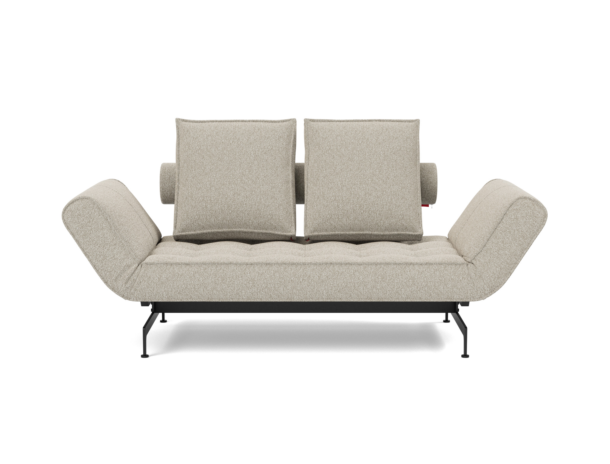 Tagesbett Ghia Boucle Skandi 539-Beige Beine Laser schwarz