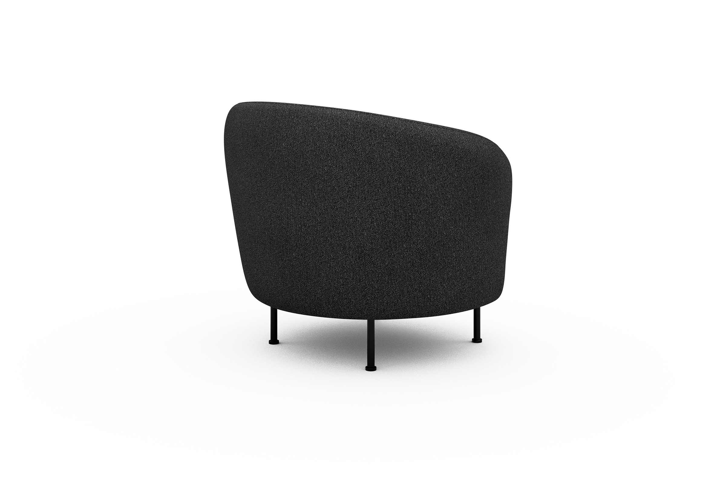 Sessel Ronda Metallbeine Schwarz Boucle-Charcoal