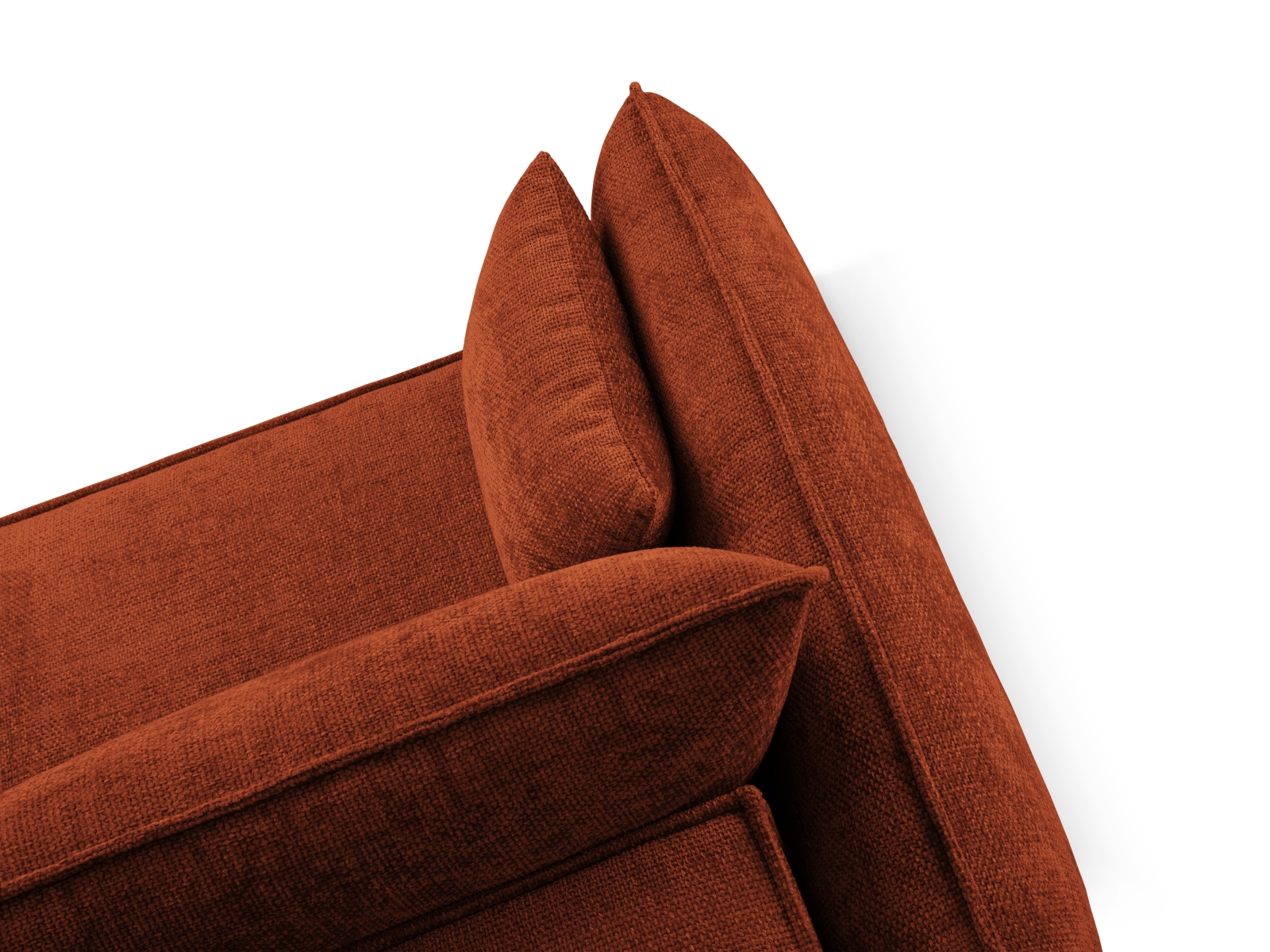 Micadoni Ecksofa Kaelle 4-Sitzer mit Schlaffunktion Rechts Chenille Terrakotta