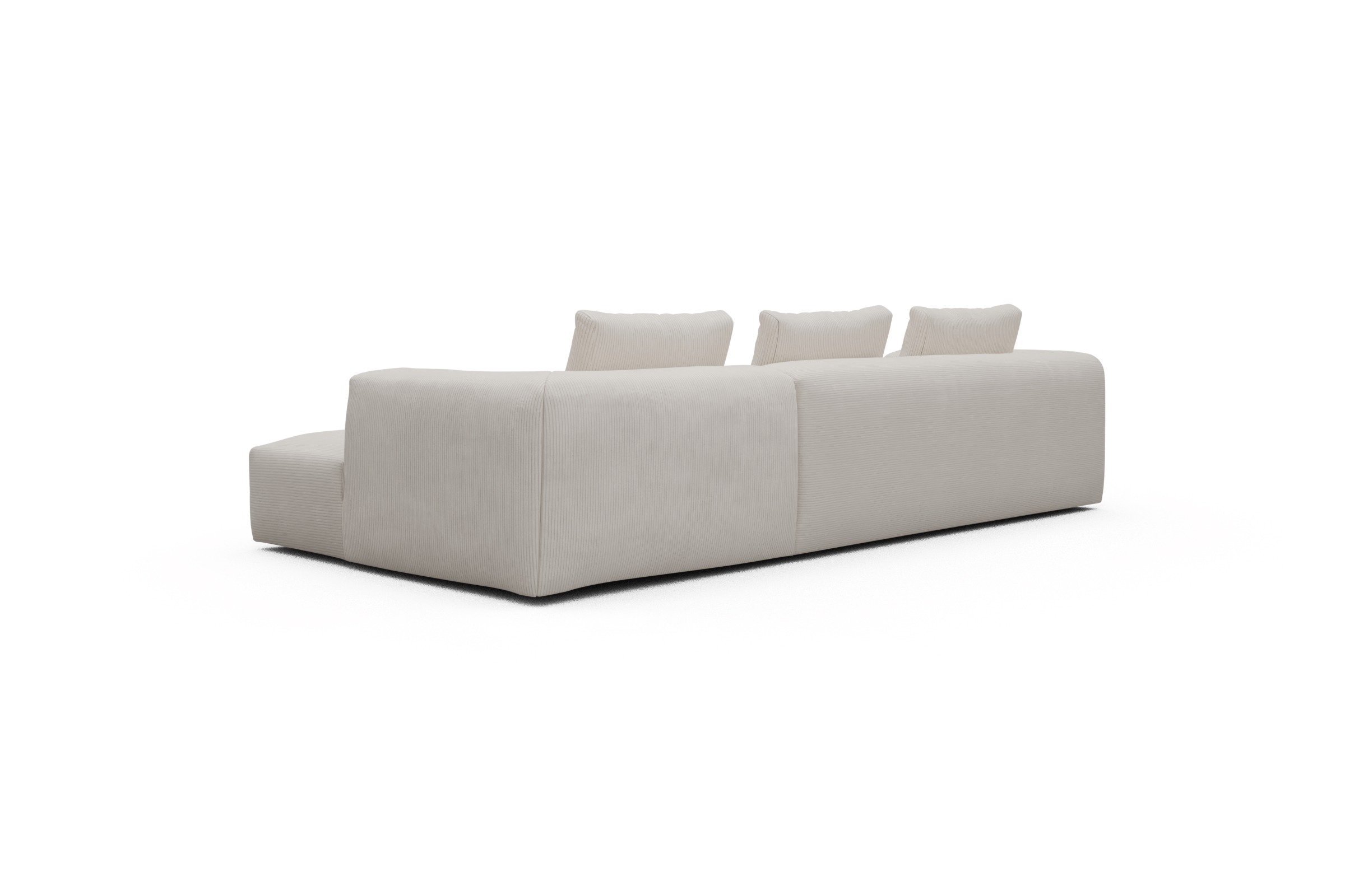 Ecksofa Fred Chaiselongue rechts mit 2,5-Sitzer Corduroy-Ivory