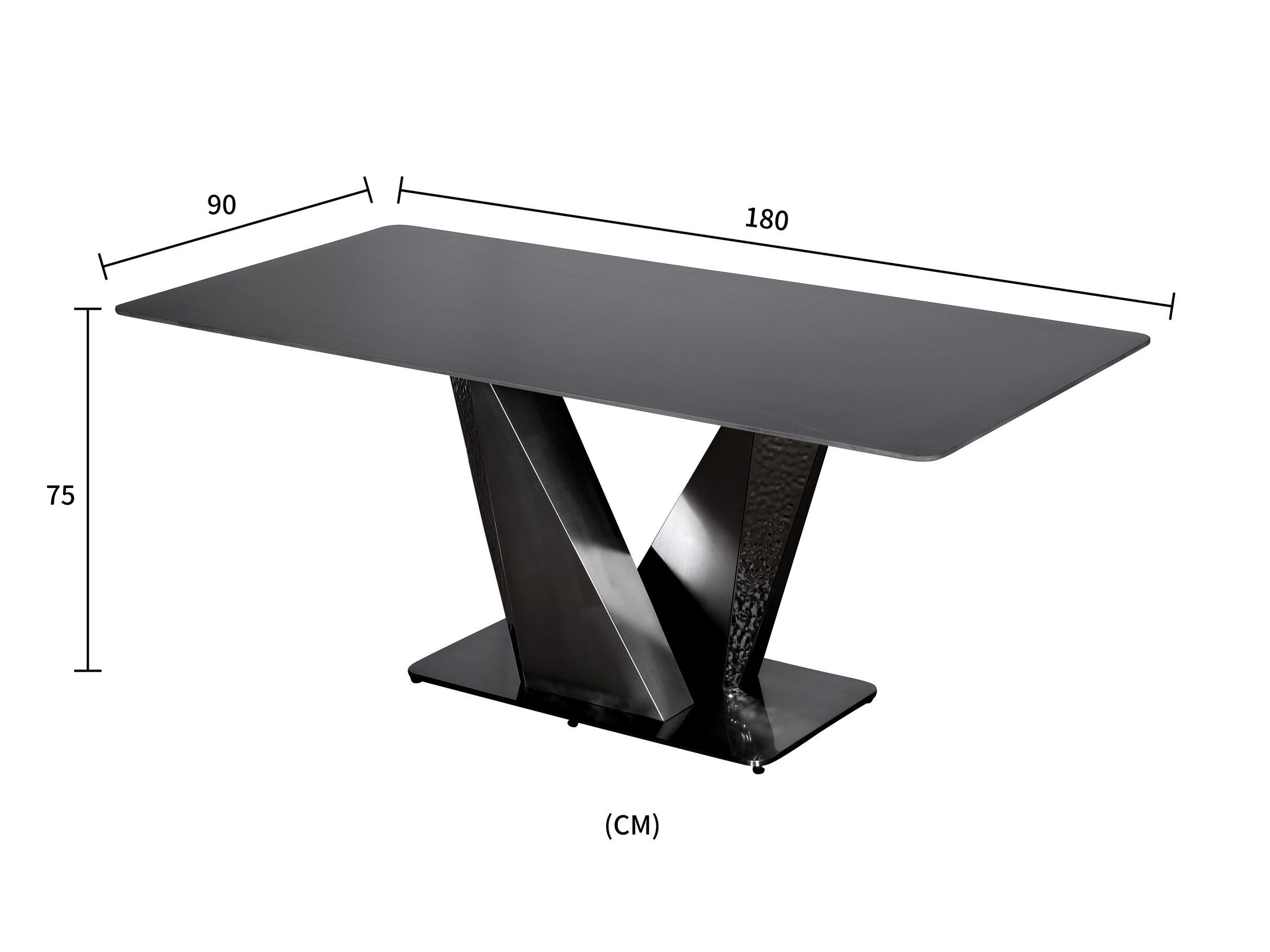Livin Hill Esstisch 180cm Modig Graphitbeine, schwarze Tischplatte M30