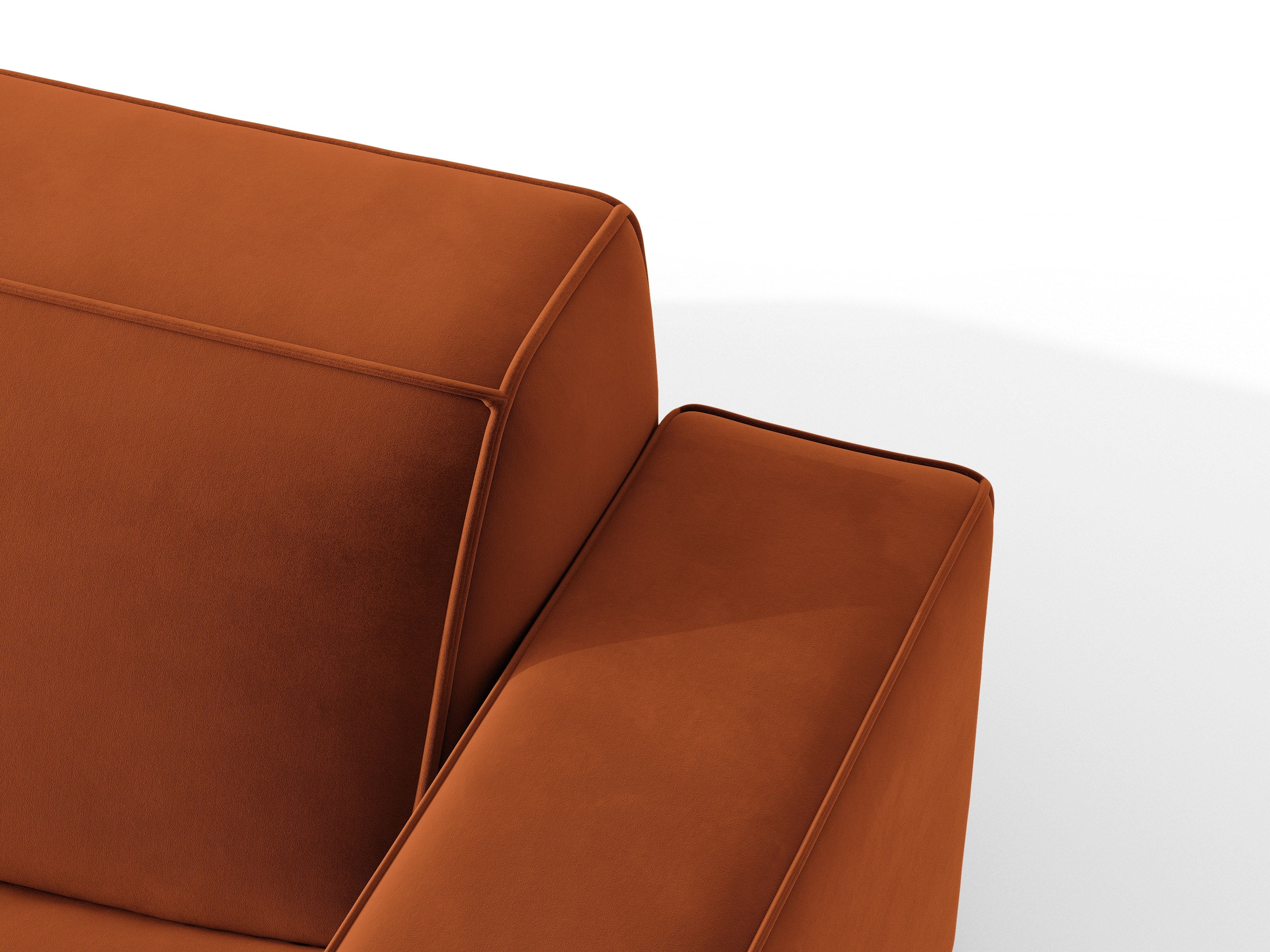 Micadoni Schlaf-Ecksofa Jodie 3-Sitzer Samt Bluvel Terrakotta Rechts