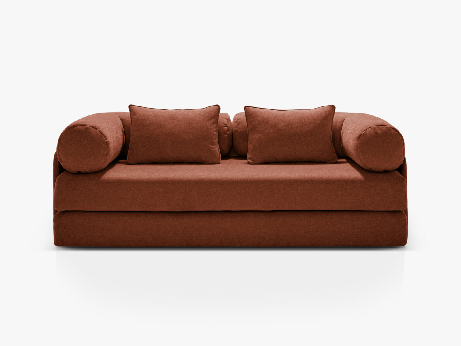 Micadoni Sofa Dreamy 3-Sitzer mit Schlaffunktion Strukturierter Stoff Liberty Ziegel