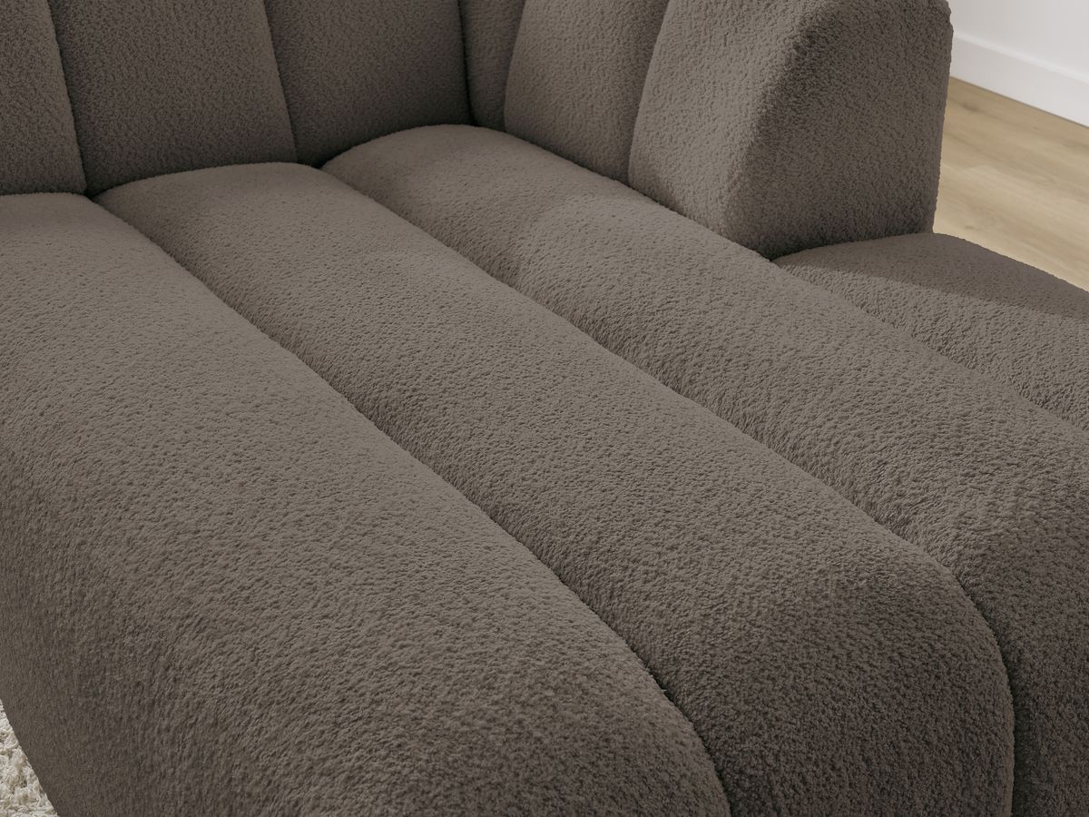 Bobochic Annecy Méridienne-Modul Bouclé-Stoff Braun Ecke rechts