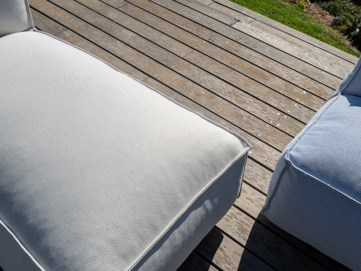 Bobochic Biarritz Gartensofa 4-Sitzer Melange-Stoff Beige