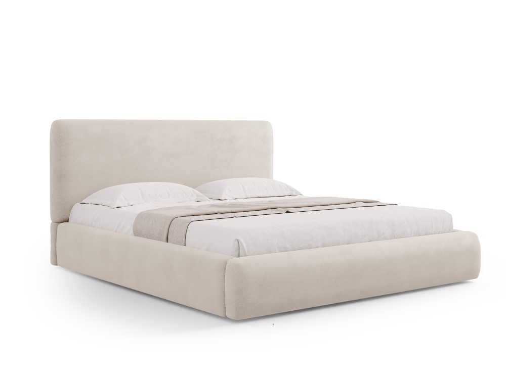 Cosmopolitan Design Stauraumbett mit Kopfteil Colonel 160x200 Chenille Rebel Beige