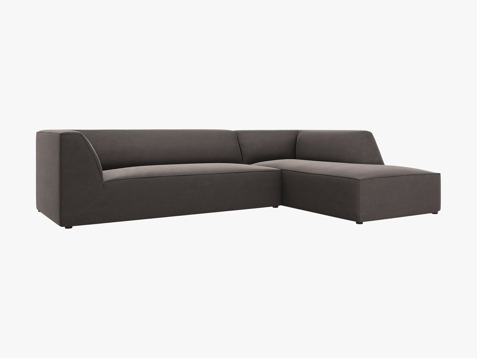 Micadoni 4-Sitzer Modular Sofa Ruby Rechts Samt Salvador Dunkelgrau