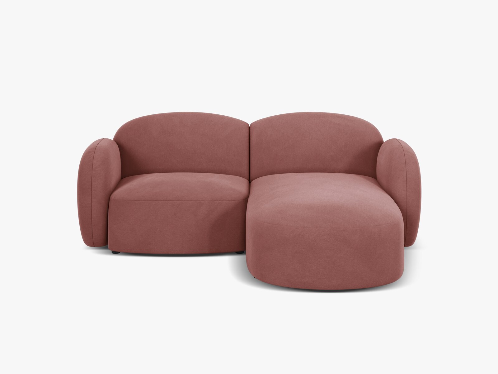 Micadoni Ecksofa Blair 3-Sitzer Rechts Samt Casino Lachs