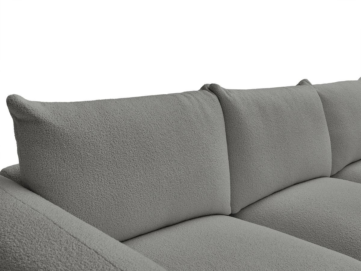 Bobochic Ernest Sofa 3-Sitzer mit Pouf 266 × 106 cm Bouclé-Stoff Dunkelgrau